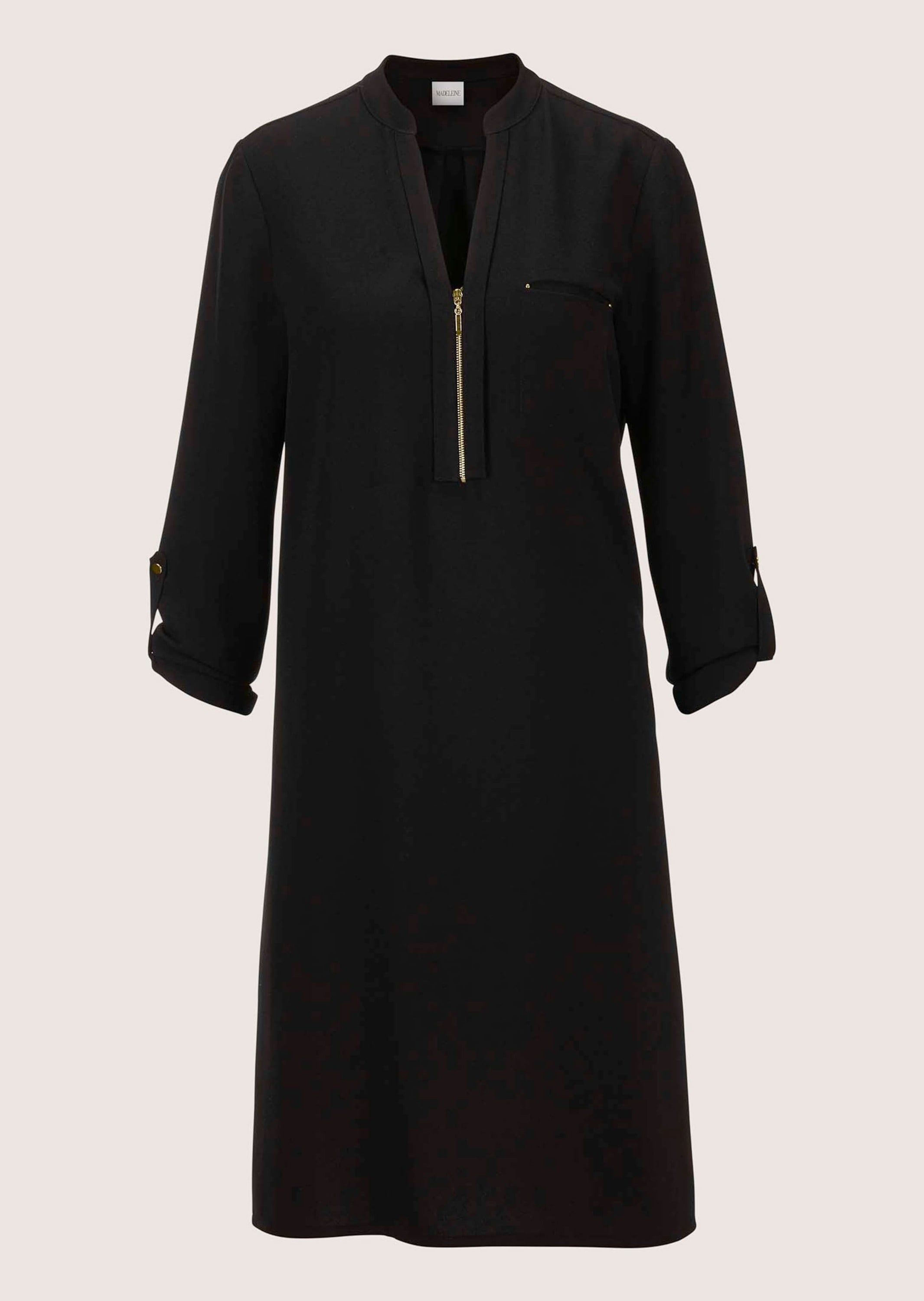 MADELEINE Midikleid »Kleid Shirtkleid mit Rundhals mit V-Schlitz«
