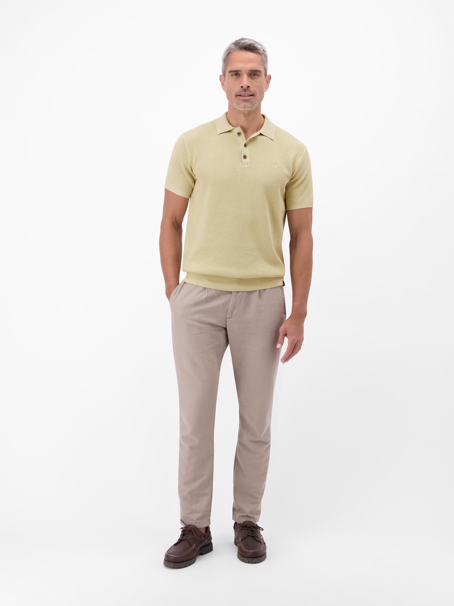 LERROS Poloshirt »Unifarbenes Poloshirt in Strukturqualität«
