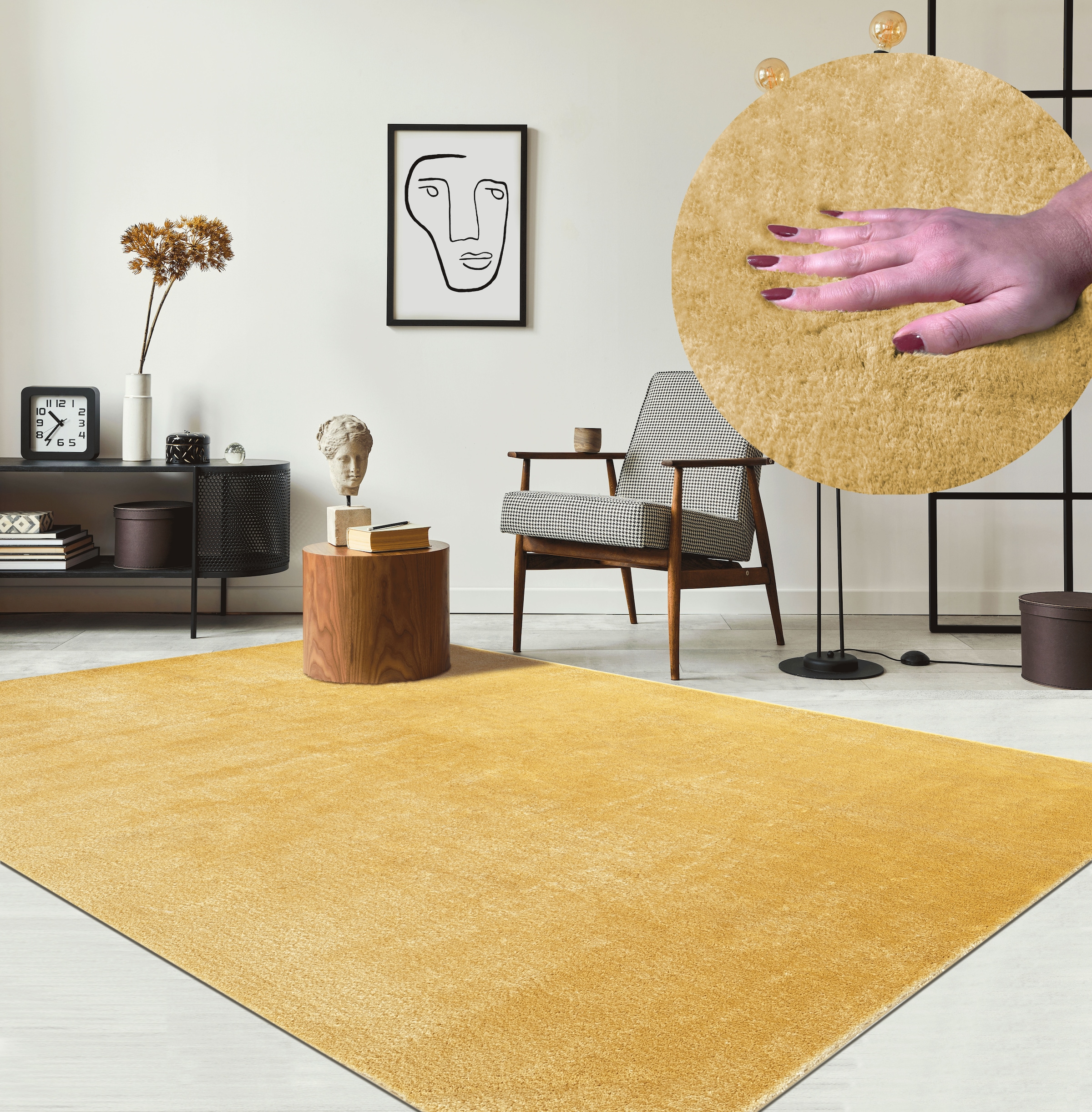 the carpet Teppich »Relax«, rechteckig, 16 mm Höhe, waschbarer Wohnzimmer Teppich modern rutschfest