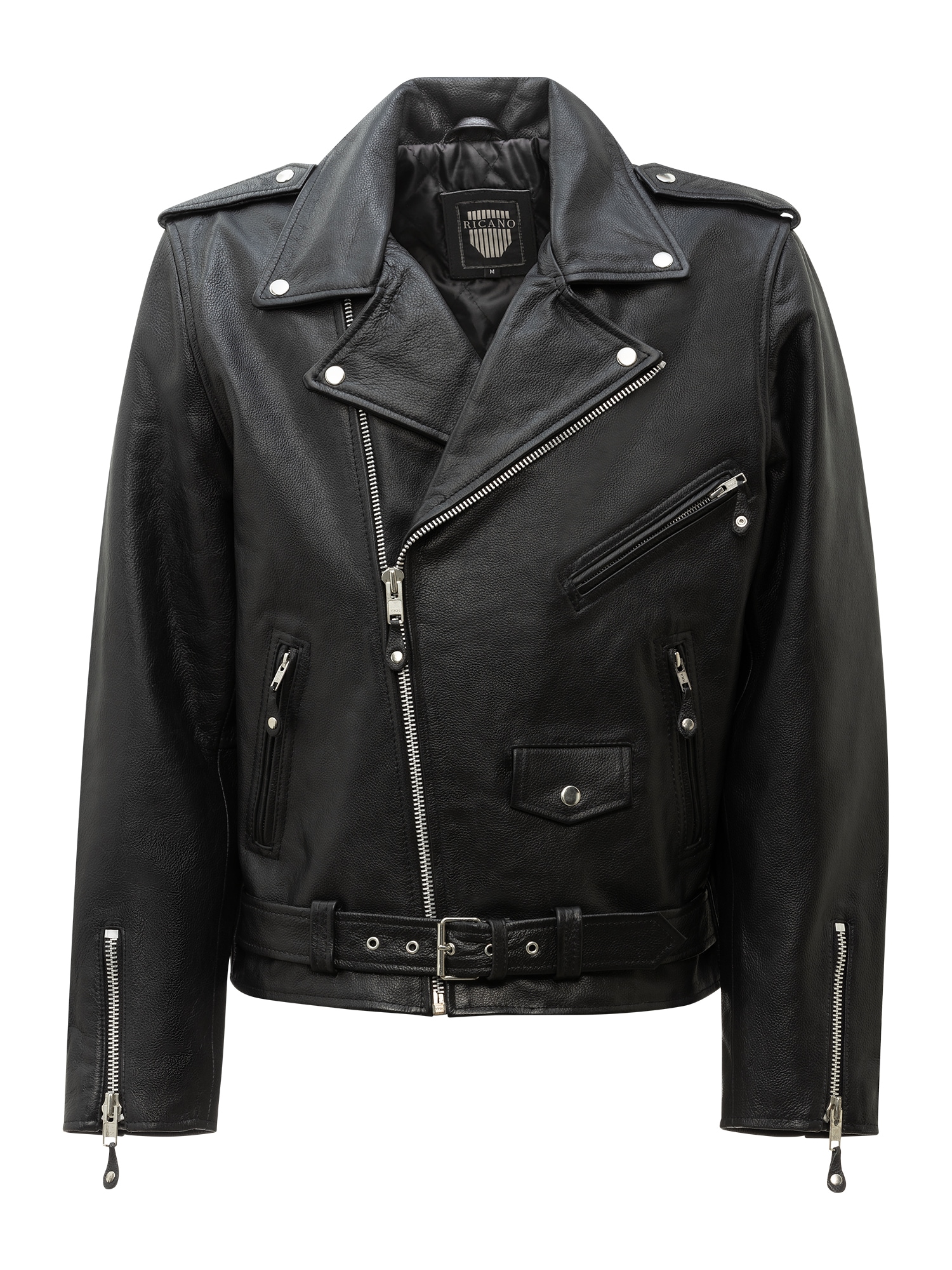 RICANO Bikerjacke »Lederjacke Brando« ohne Kapuze Handgefertigt aus echtem Leder