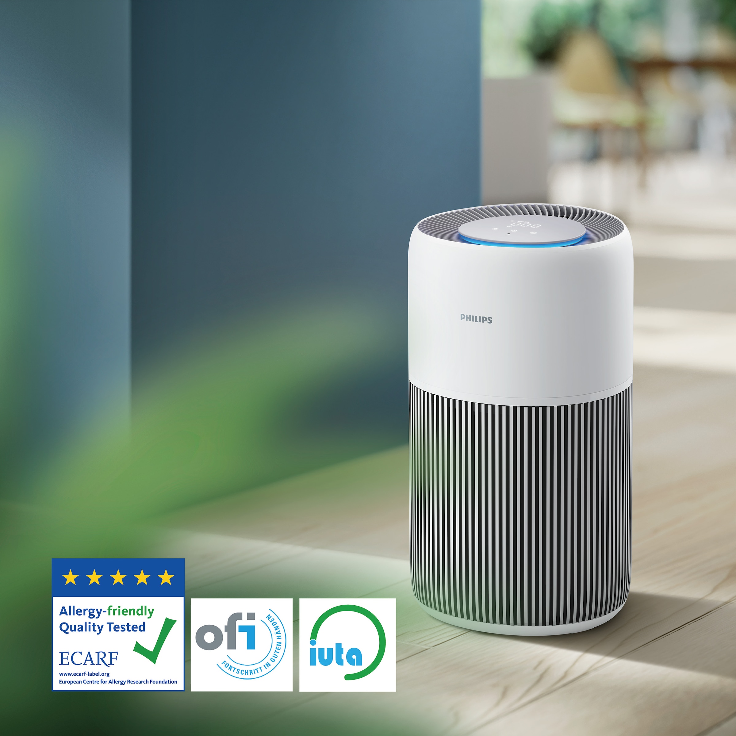 Philips Luftreiniger »AC2220/10 PureProctect Quiet 2200 Series, Luftreinigungsrate 420 m³/h« für 109 qm Räume 3-Schichten-HEPA-Filtersystem, mit App Verbindung, leise