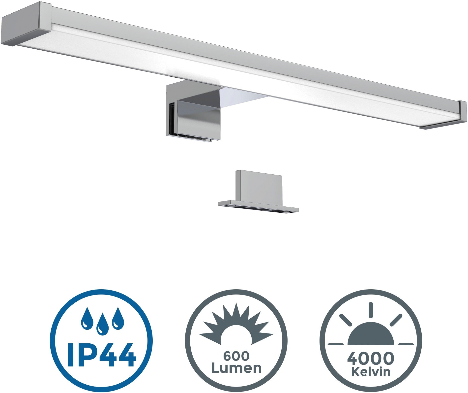 B.K.Licht Spiegelleuchte »BK_SP1230 LED Spiegellampe, Badlampe, Schminklicht, L: 40cm«, 1 flammig, Leuchtmittel LED-Modul | LED fest integriert, 4.000 K neutralweißes Licht, 600 Lm, IP44