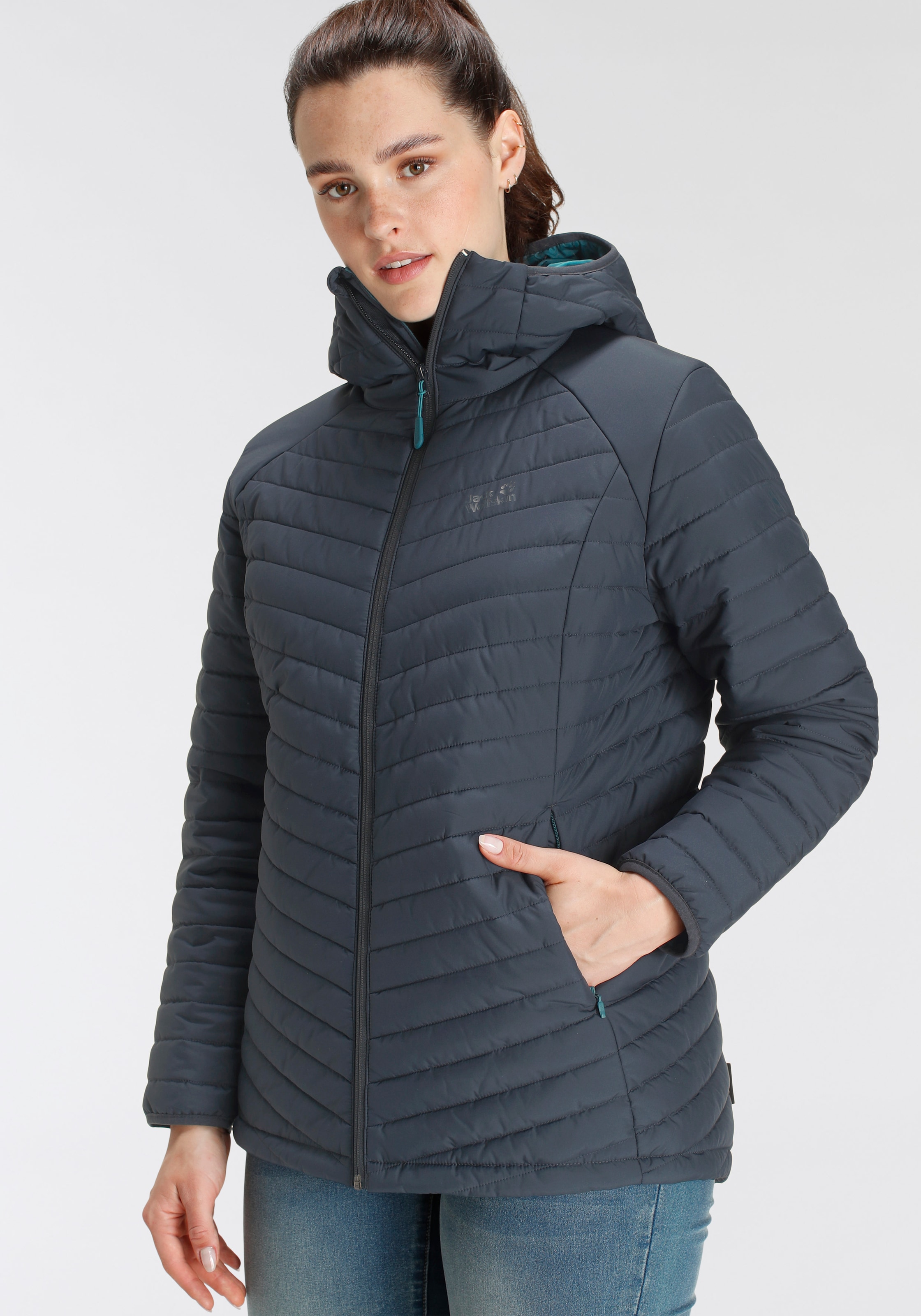 Jack Wolfskin Steppjacke »NUBEENA«, mit Kapuze, Wasserabweisend & Winddicht & Atmungsaktiv & Wärmend