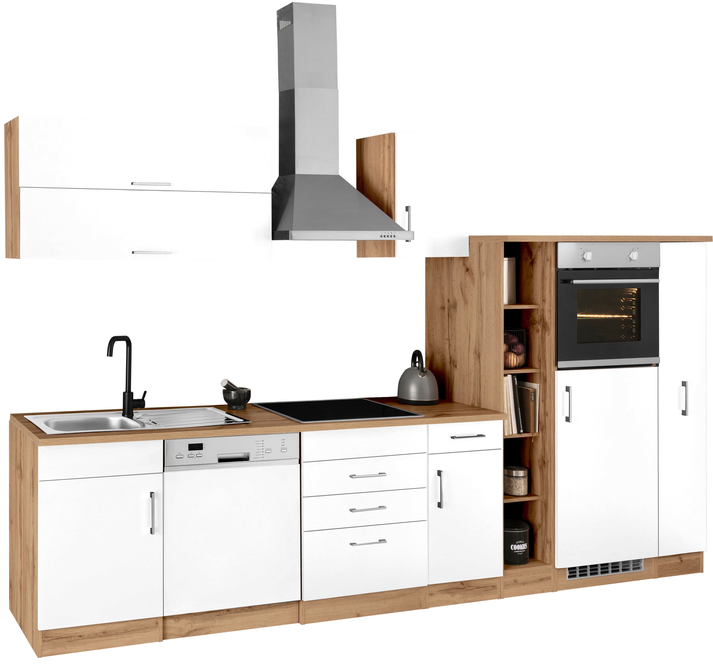 KOCHSTATION Küchenzeile »KS-Colmar« mit E-Geräten, Breite 330 cm