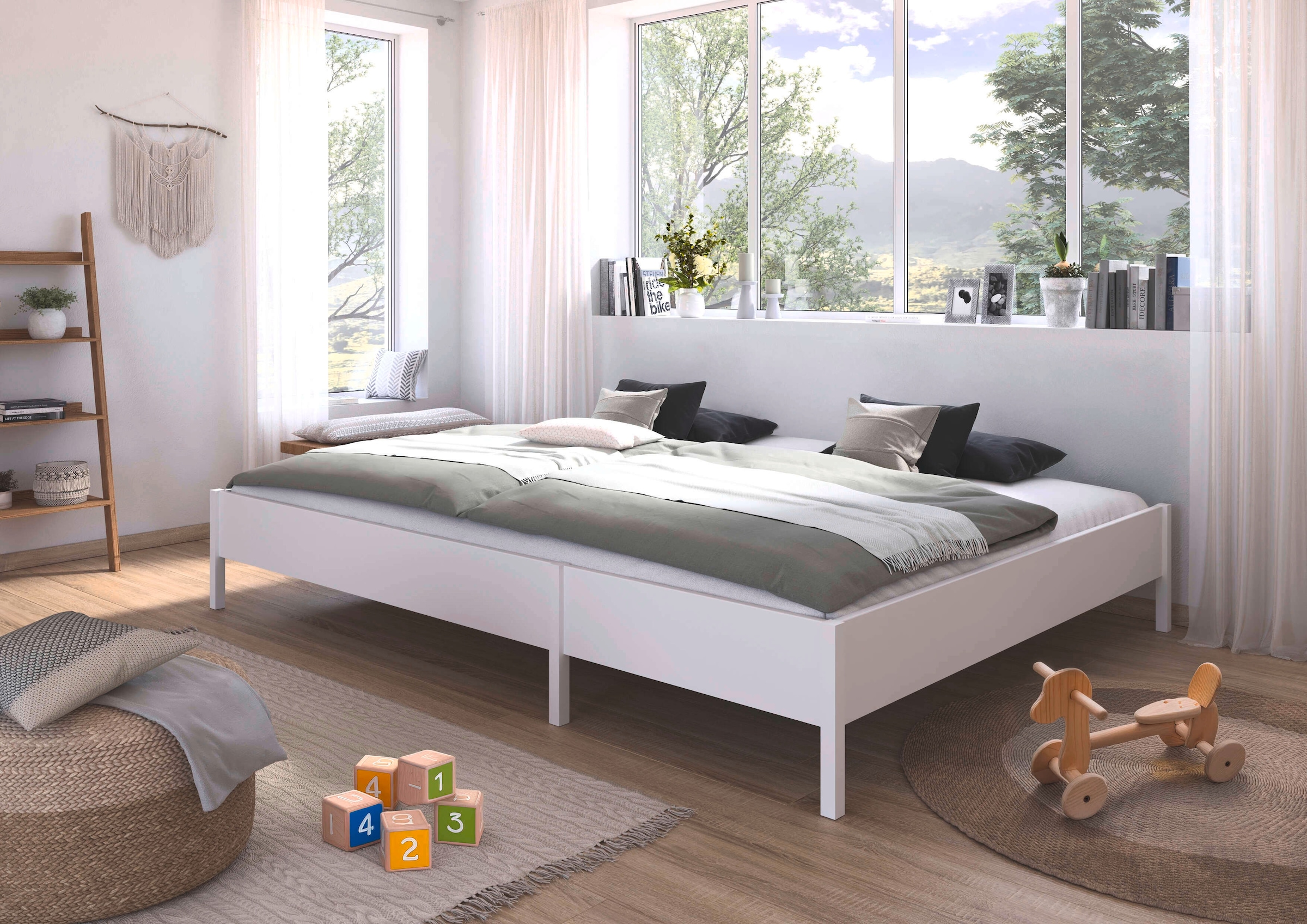 rauch Bett »Familienbett XXL Familiengröße Ehebett Doppelbett Co-Sleeping MARE«, (flexible Umbaumöglichkeit in Einzelbetten), 240x200 cm und 270x200 cm - mit oder ohne Kopfteil MADE IN GERMANY