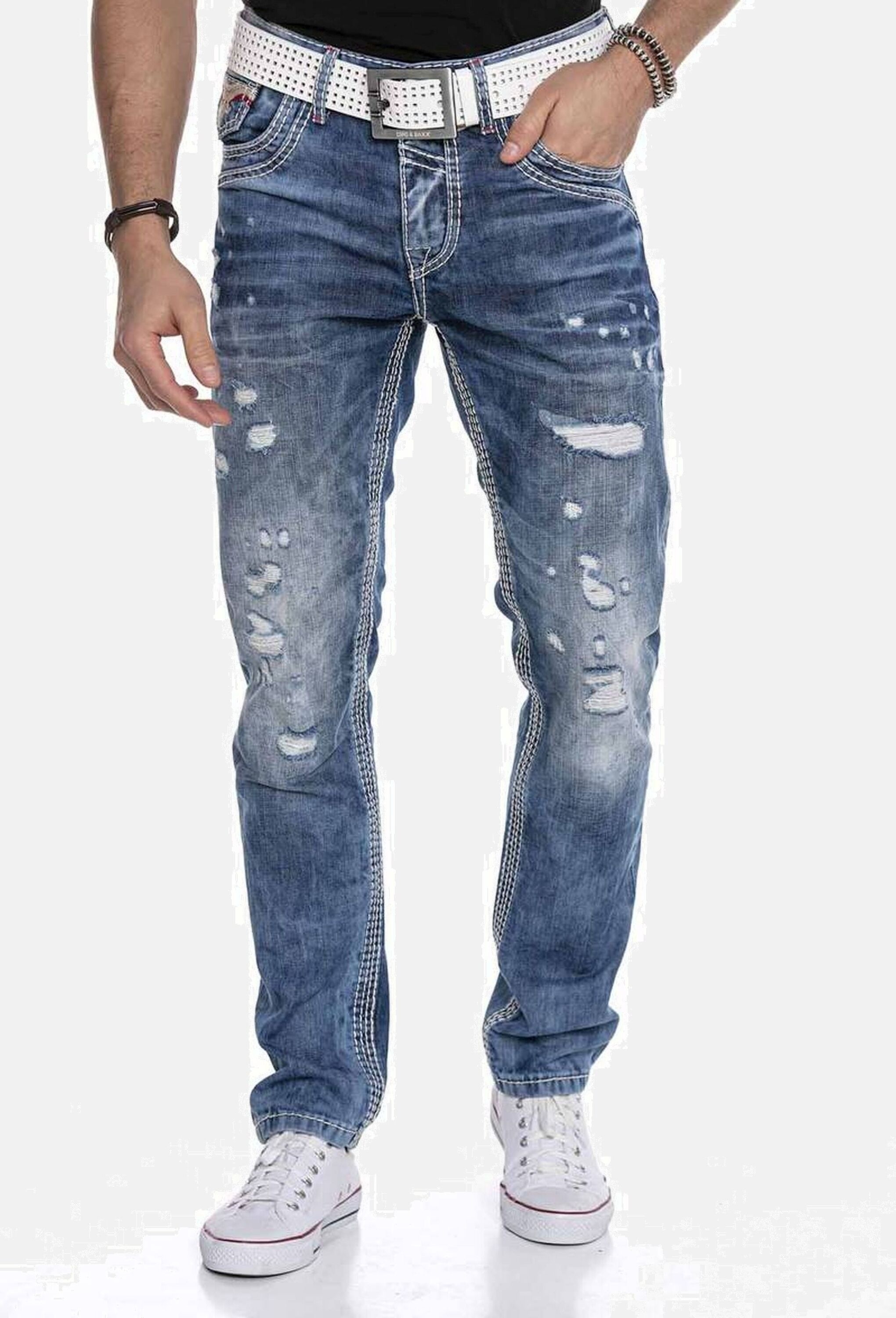 Cipo & Baxx 5-Pocket-Jeans »Cipo & Baxx Jeans« bequeme Jeans im lässigen Destroyed-Look, CD651