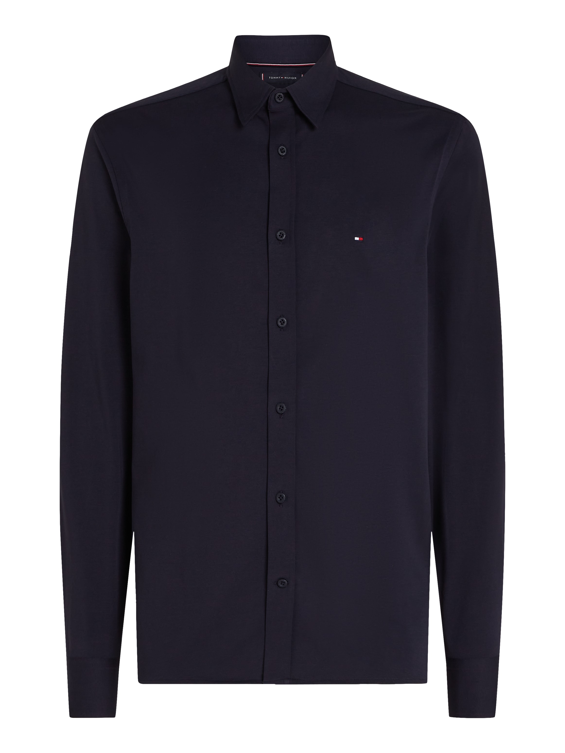 Tommy Hilfiger Businesshemd »PERFORMANCE KNIT SOLID SF SHIRT«, mit Logostickerei
