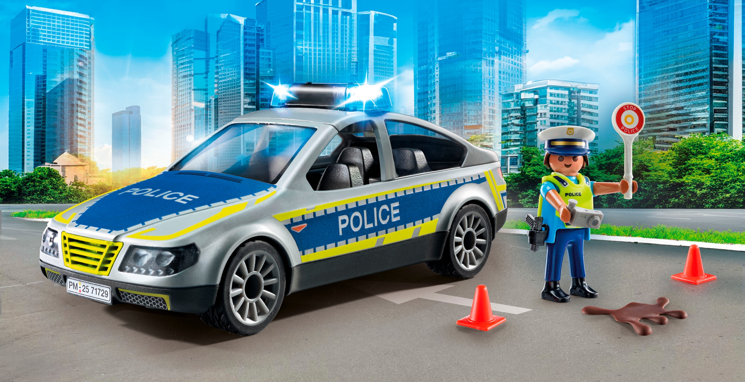 Playmobil® Konstruktions-Spielset »Polizei Streifenwagen (71729), Playmobil Action Heroes«, (24 St.)