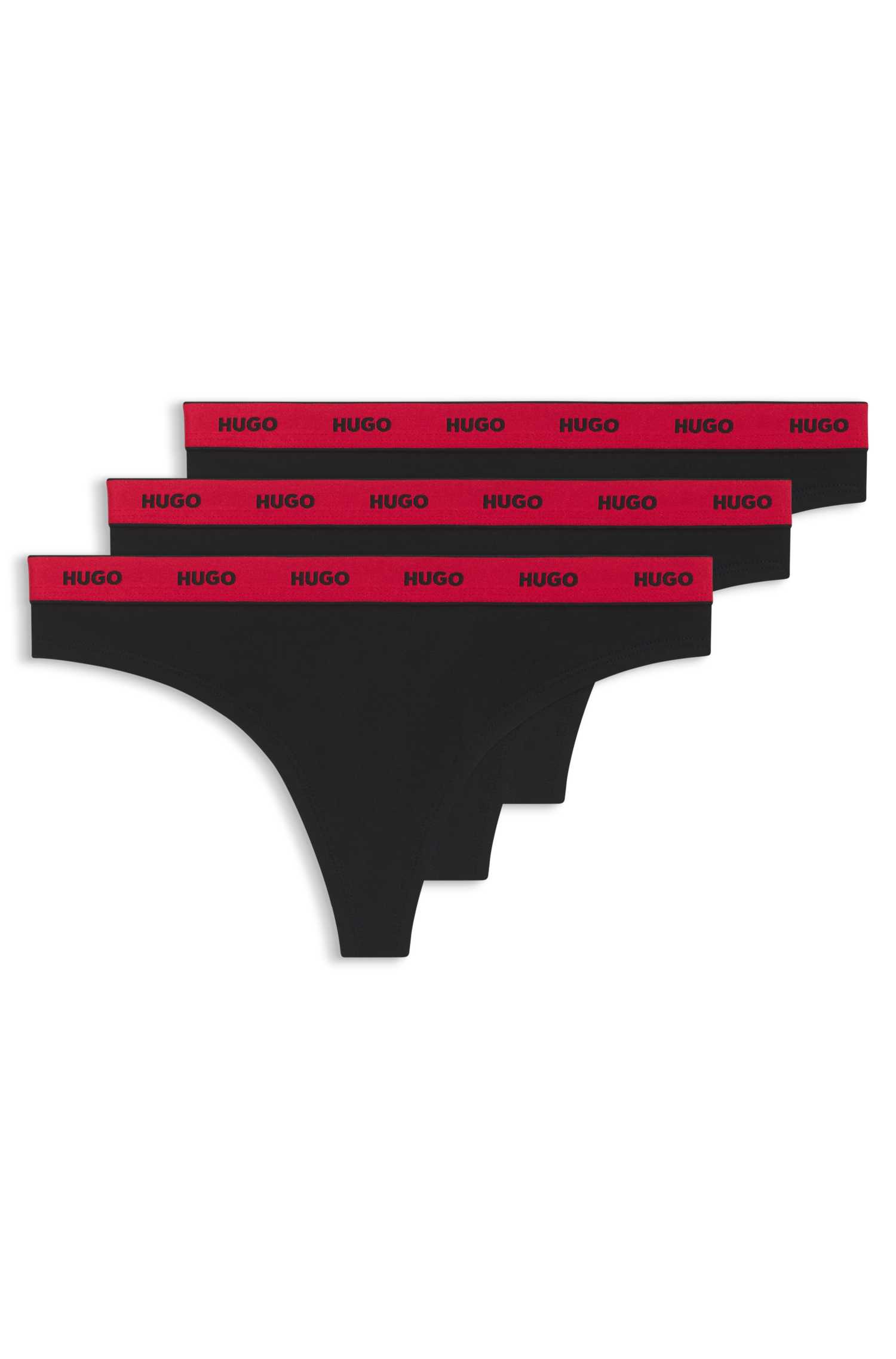 HUGO Underwear String »TRIPLET THONG STRIPE«, 3 Stk. mit HUGO Logo-Elastikbund