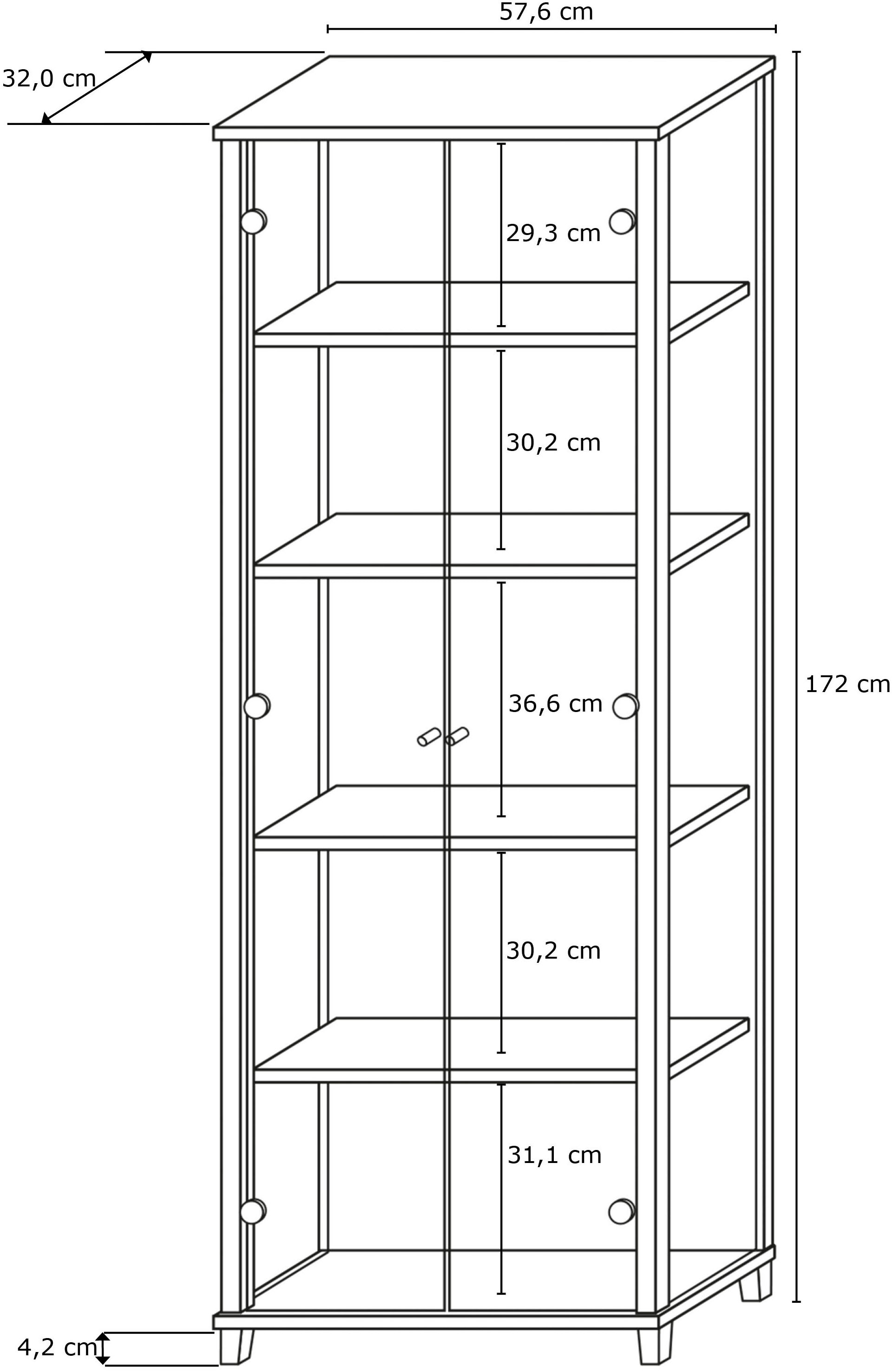 fif möbel Vitrine »OPTIMA« Standvitrine, Vitrinenschrank, Glasvitrine, Sammlervitrine