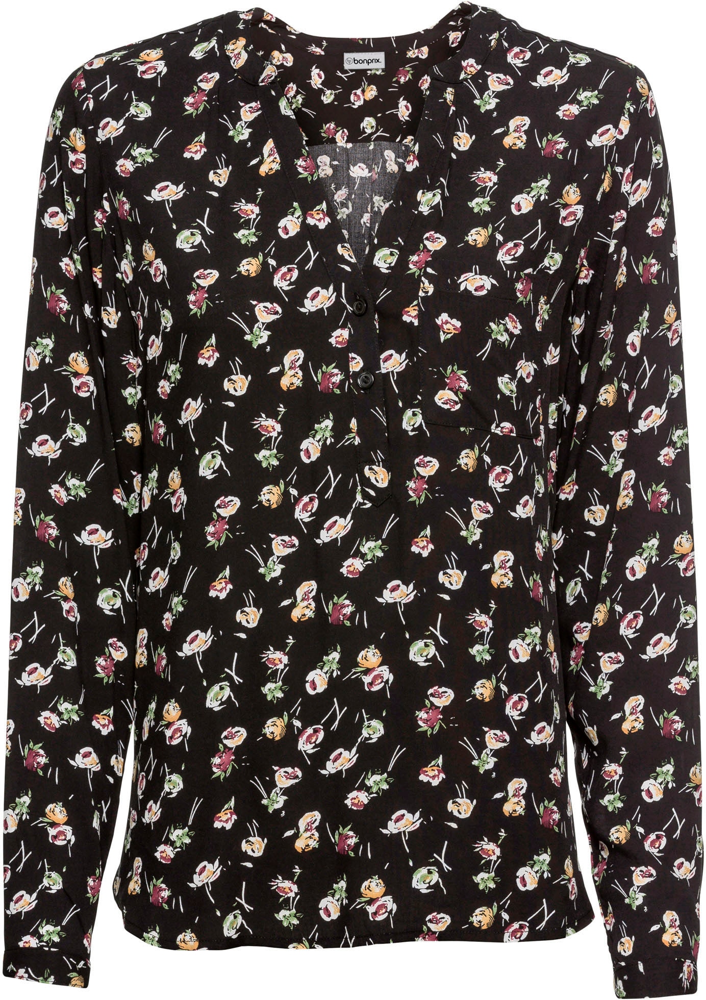 bonprix Langarmbluse Oversize-Passform, hinten länger geschnitten, aus Viskose