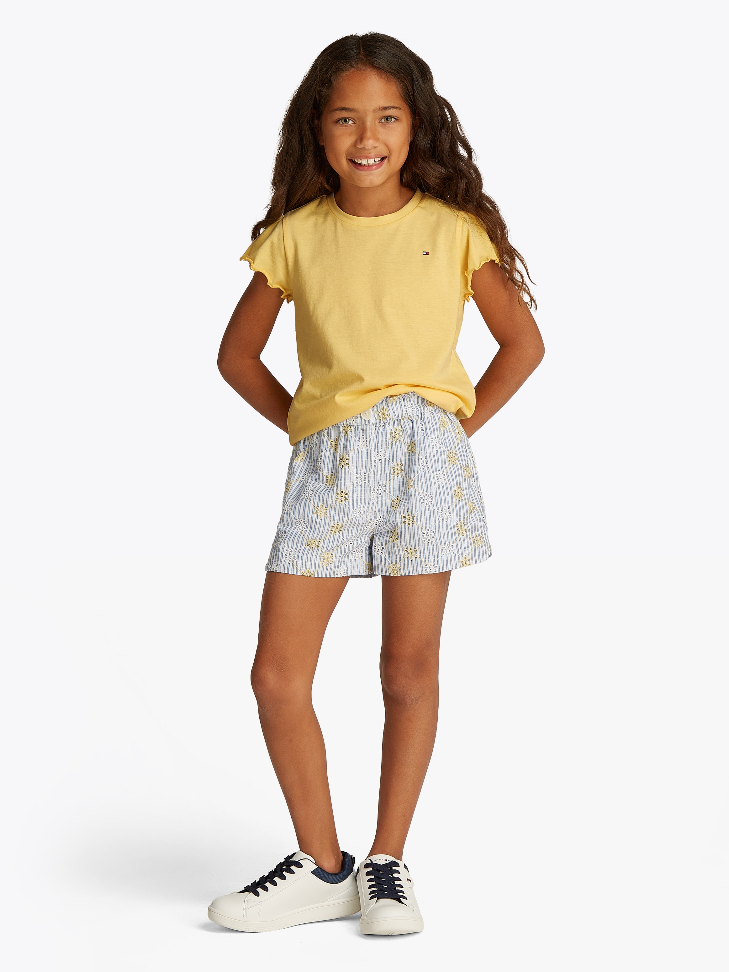 Tommy Hilfiger T-Shirt »ESSENTIAL RUFFLE SLEEVE TOP«, mit gewelltem Ärmelabschluss