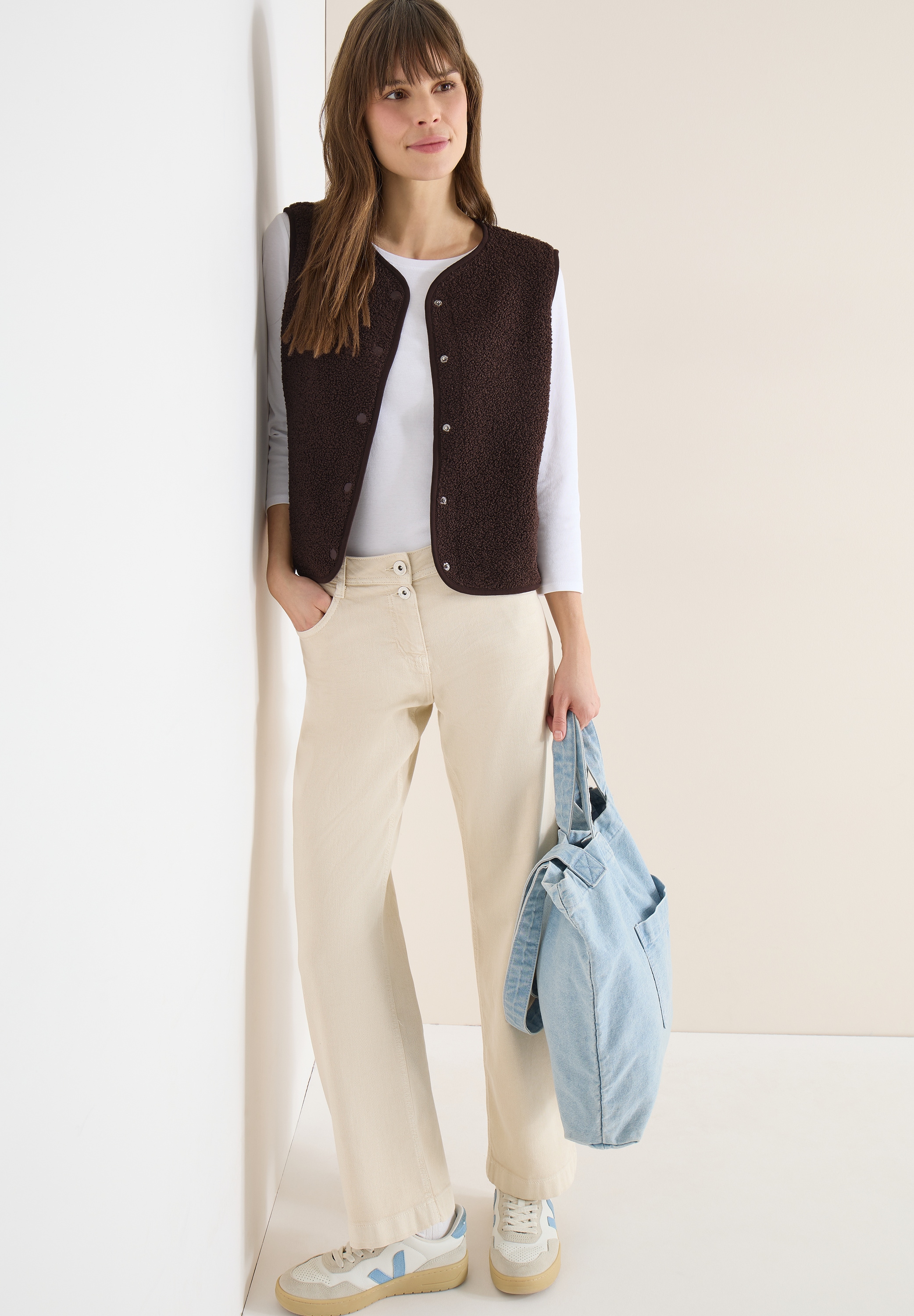 Cecil Fellweste »Curly fake Wool« in Woll-Optik