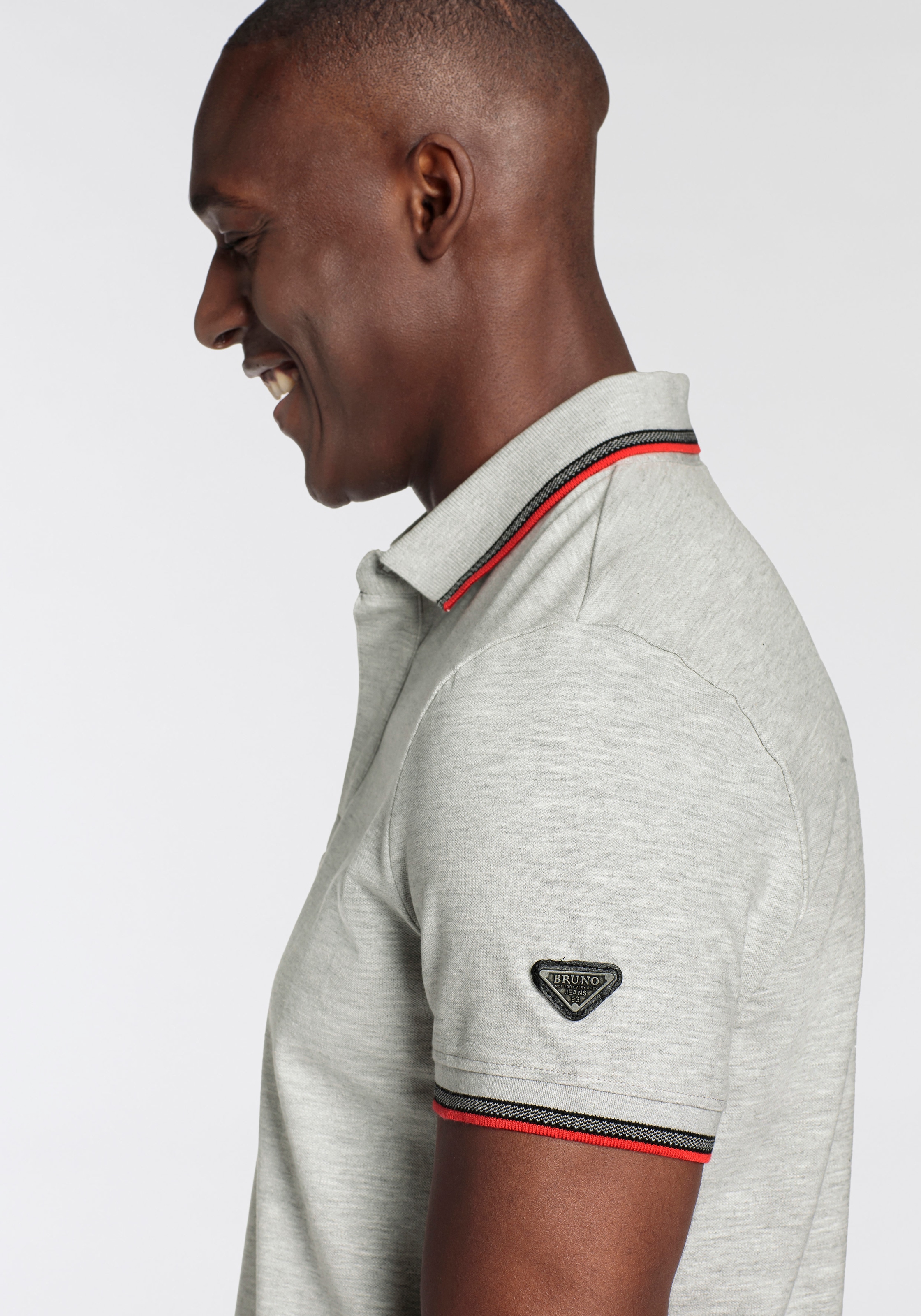Bruno Banani Poloshirt, Kurzarm, schmal geschnitten, Colourblocking-Optik