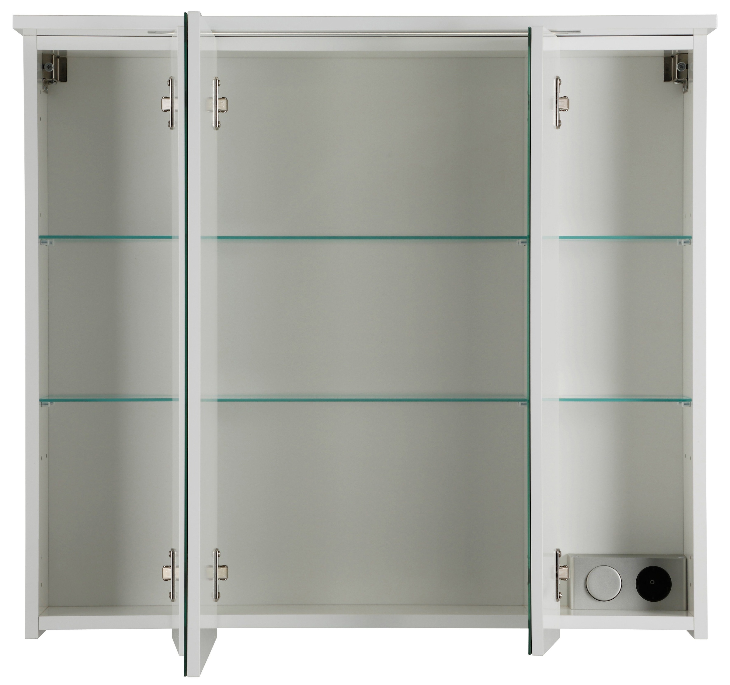 Schildmeyer Spiegelschrank »Profil 16 made in Germany«, Breite 80 cm, 3-türig, LED-Beleuchtung, Schalter-/Steckdosenbox
