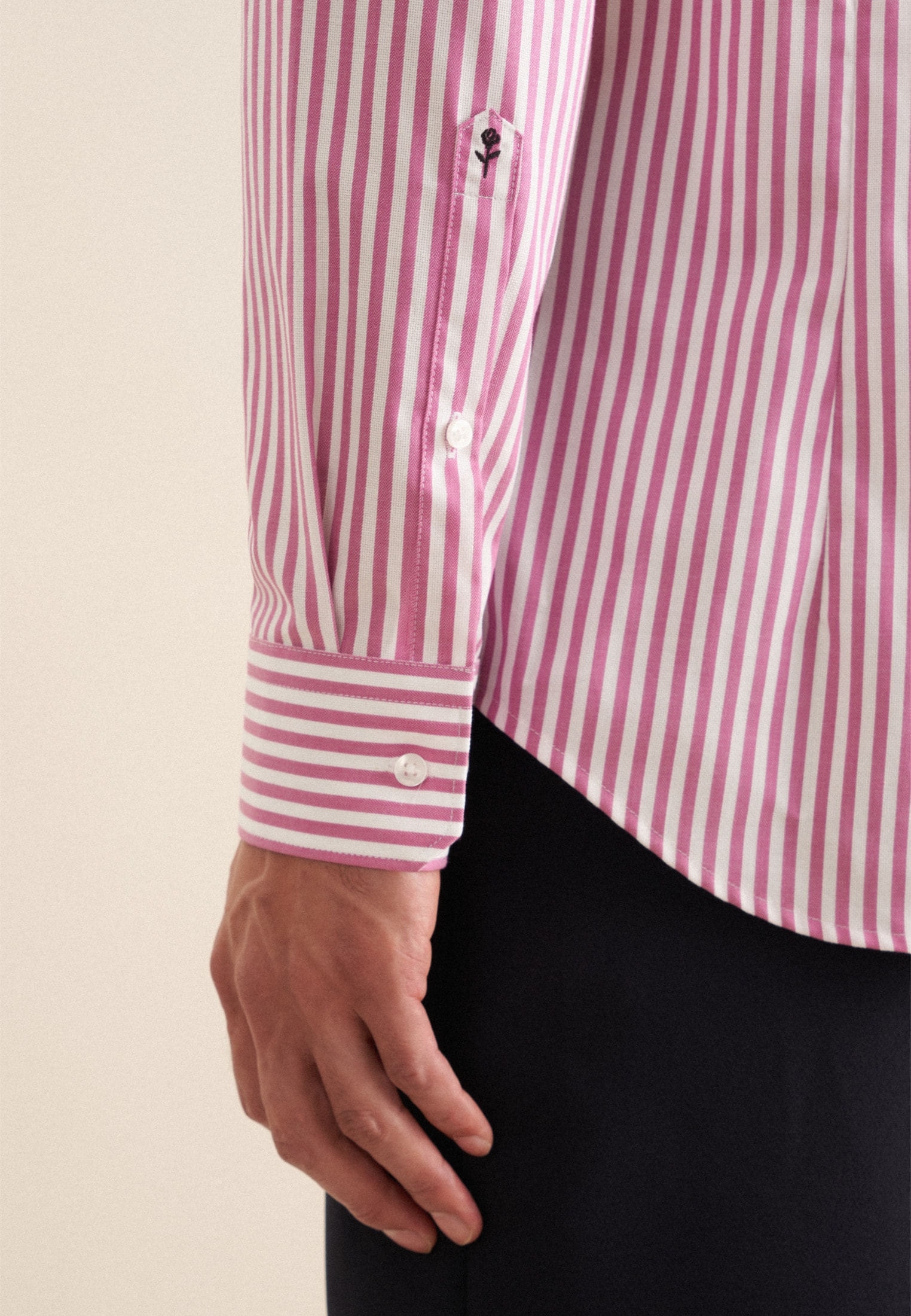 seidensticker Businesshemd »Schwarze Rose«, Slim 1/1 Kentkragen Gestreift