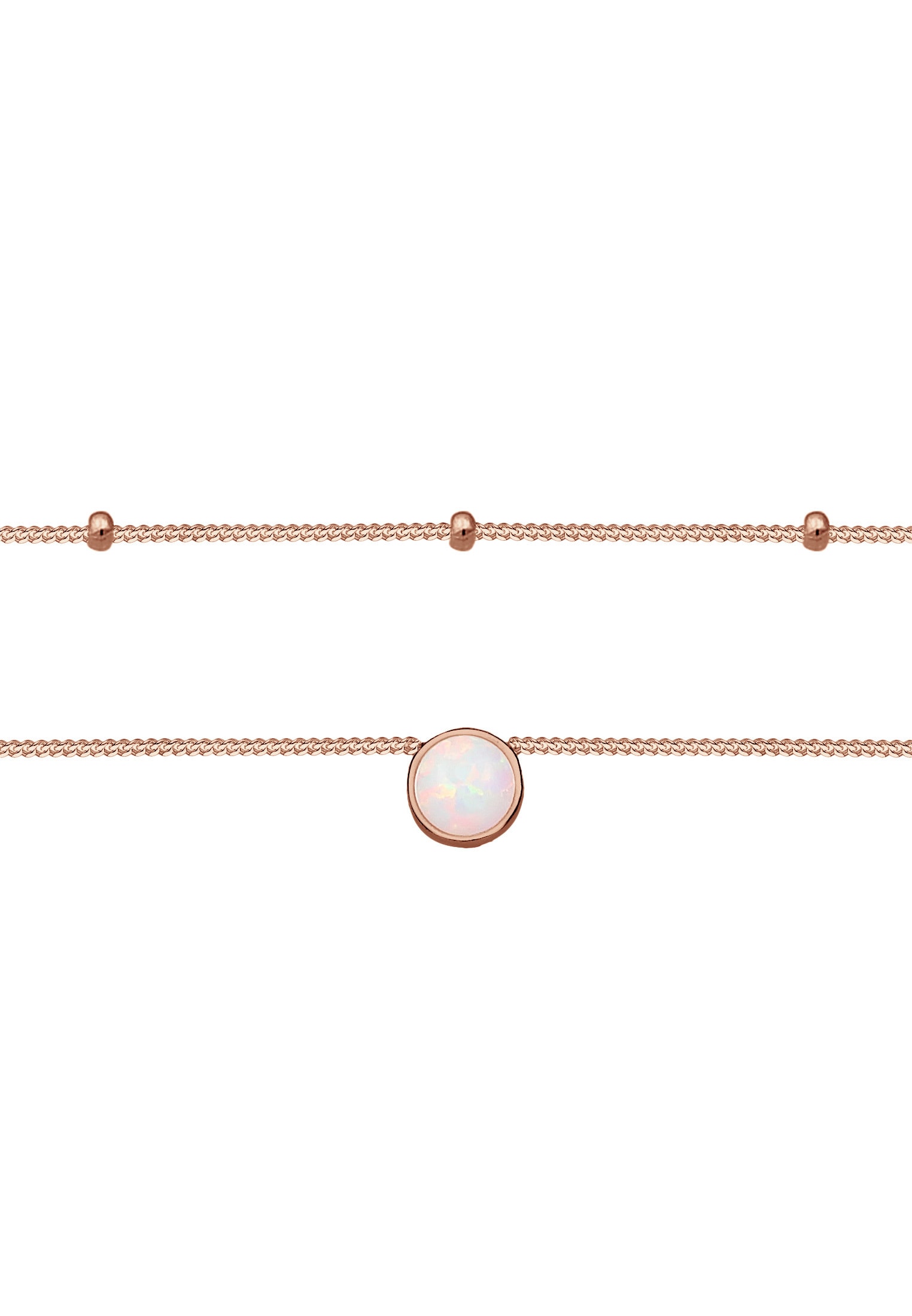 Elli Choker »Halskette Choker Layer Opal Kugelkette 925 Silber«