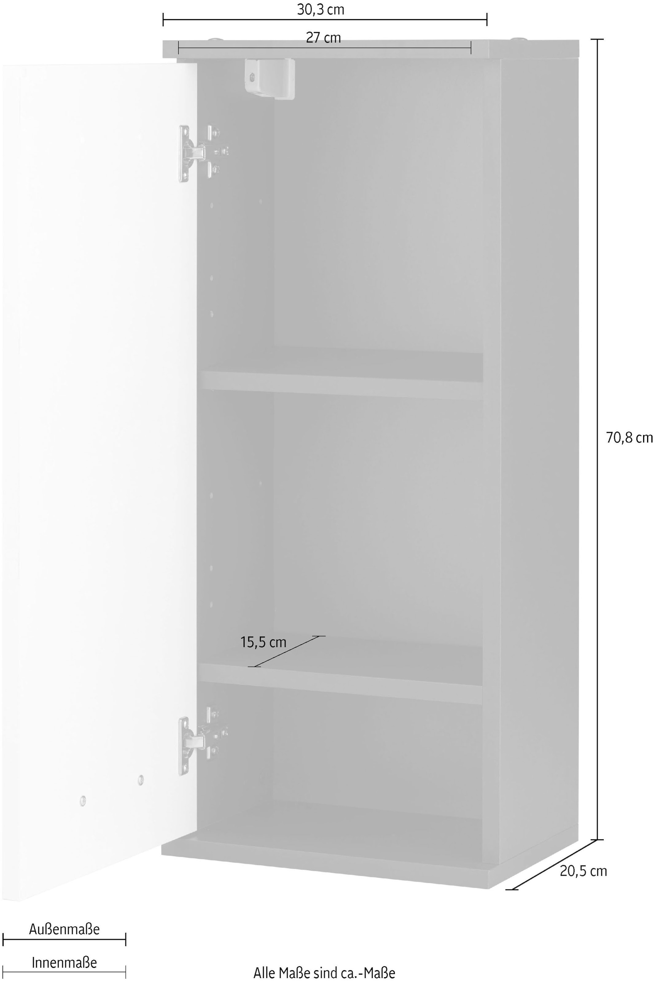 Schildmeyer Hängeschrank »Mobes«, Tür cm, OTTO 30,3/70,8 Badschrank online beidseitig Breite/Höhe: bei kaufen montierbar