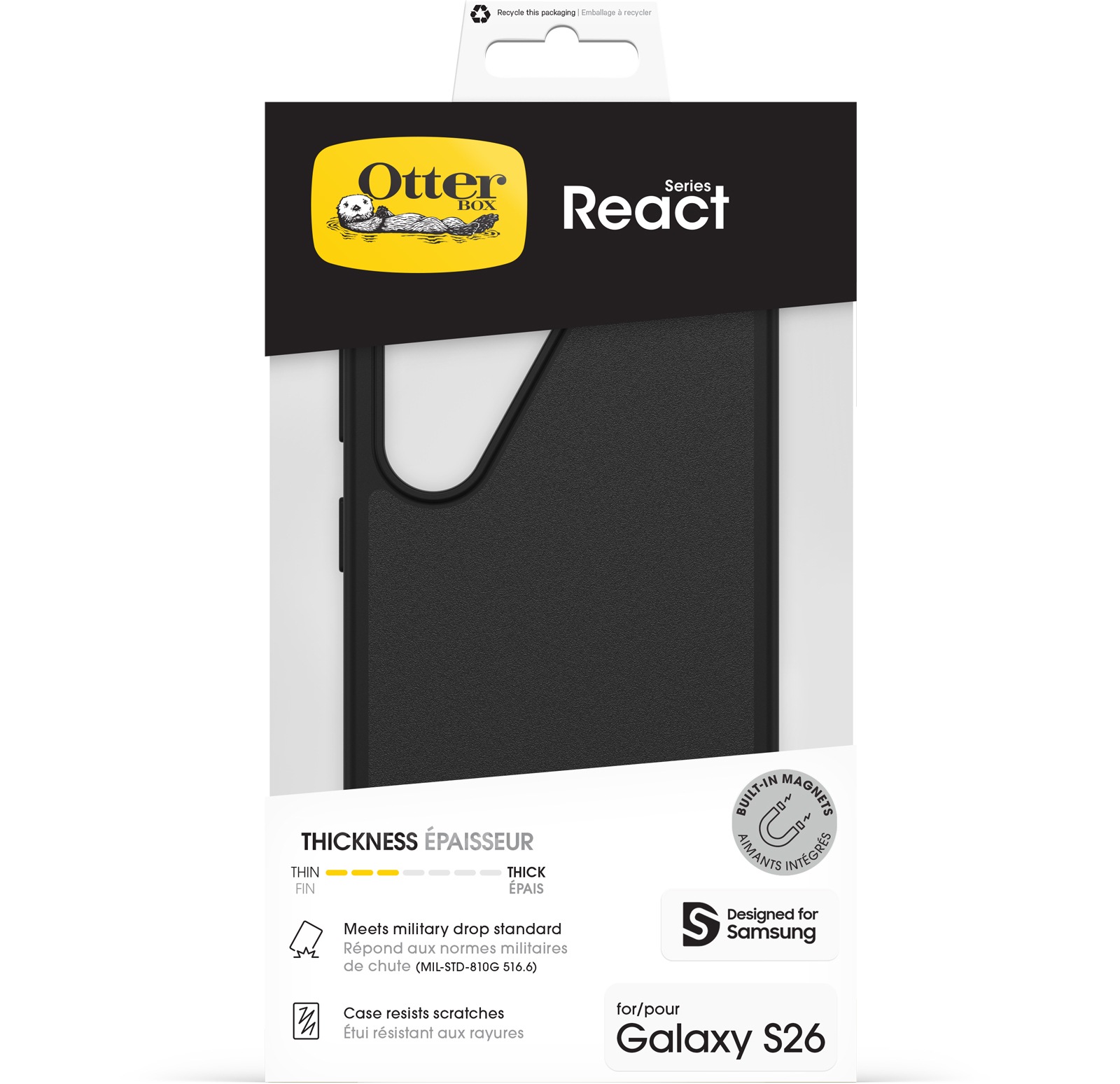 Otterbox Handyhülle »React Series Magnets für Samsung Galaxy S26« Samsung Galaxy S26 Backcover, Schutzhülle, Handyschutzhülle, Case, Schutzcase, stoßfest