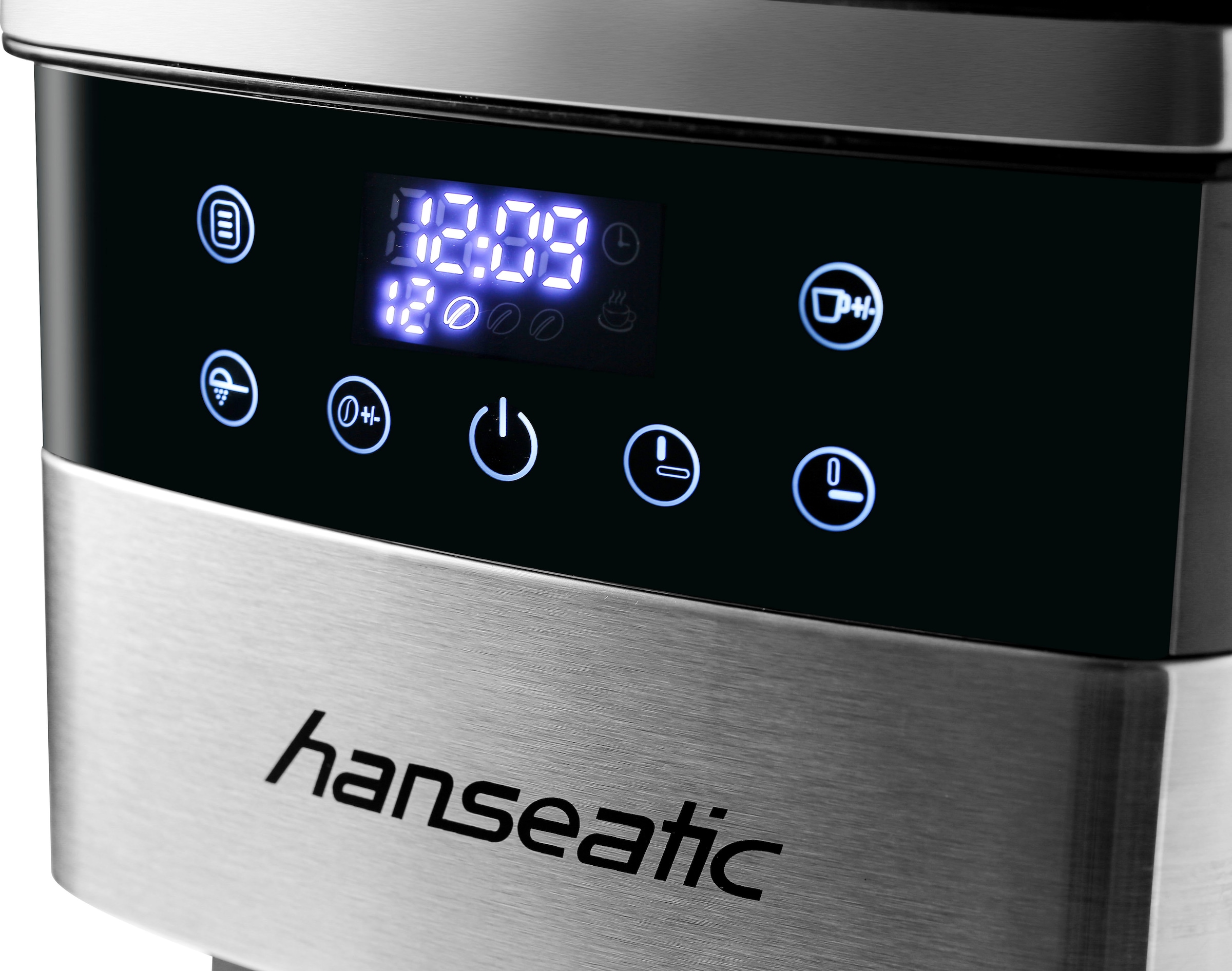 Hanseatic Kaffeemaschine mit Mahlwerk »HCMG105015SD«, 1,5 l Kaffeekanne, Papierfilter, 1x4, mit LCD Display und Timer