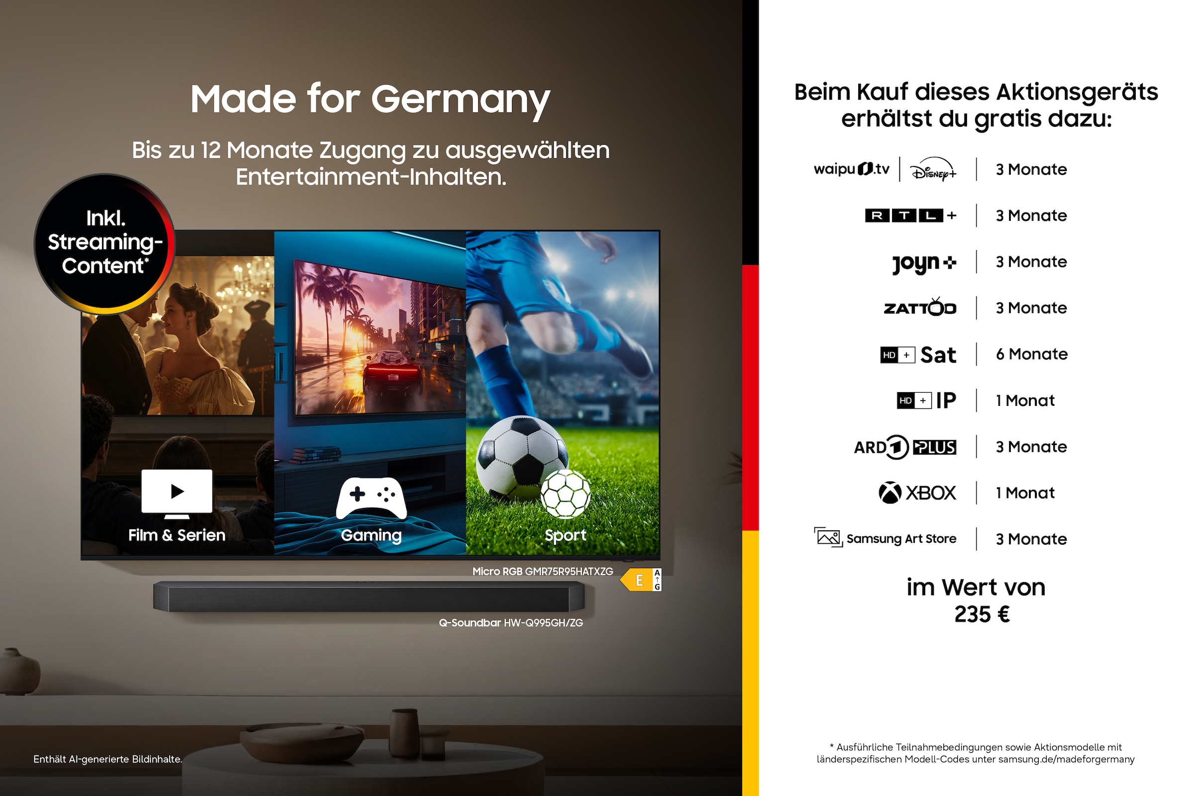 Samsung QLED-Fernseher »GQ43LS03FAU« 108 cm/43 ″ Smart-TV The Frame, Mattes Display, Art Mode, Rahmen austauschbar, Dolby Atmos