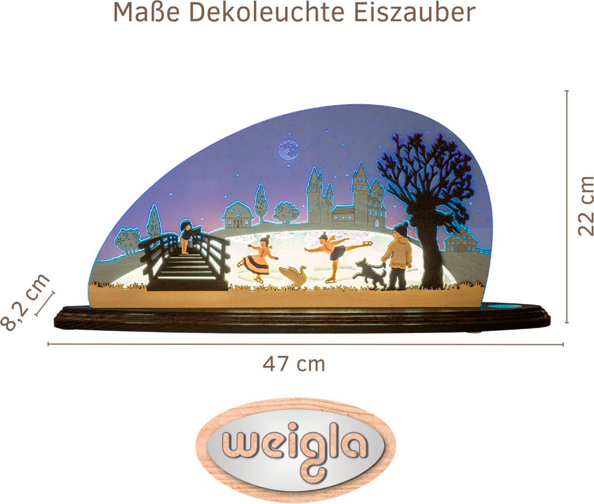 Weigla LED Lichterbogen »Eiszauber, moderner Schwibbogen aus Holz & Acryl, Winterdeko«, Erzgebirge garantiert, Weihnachtsdeko Innen, Weihnachtsbeleuchtung
