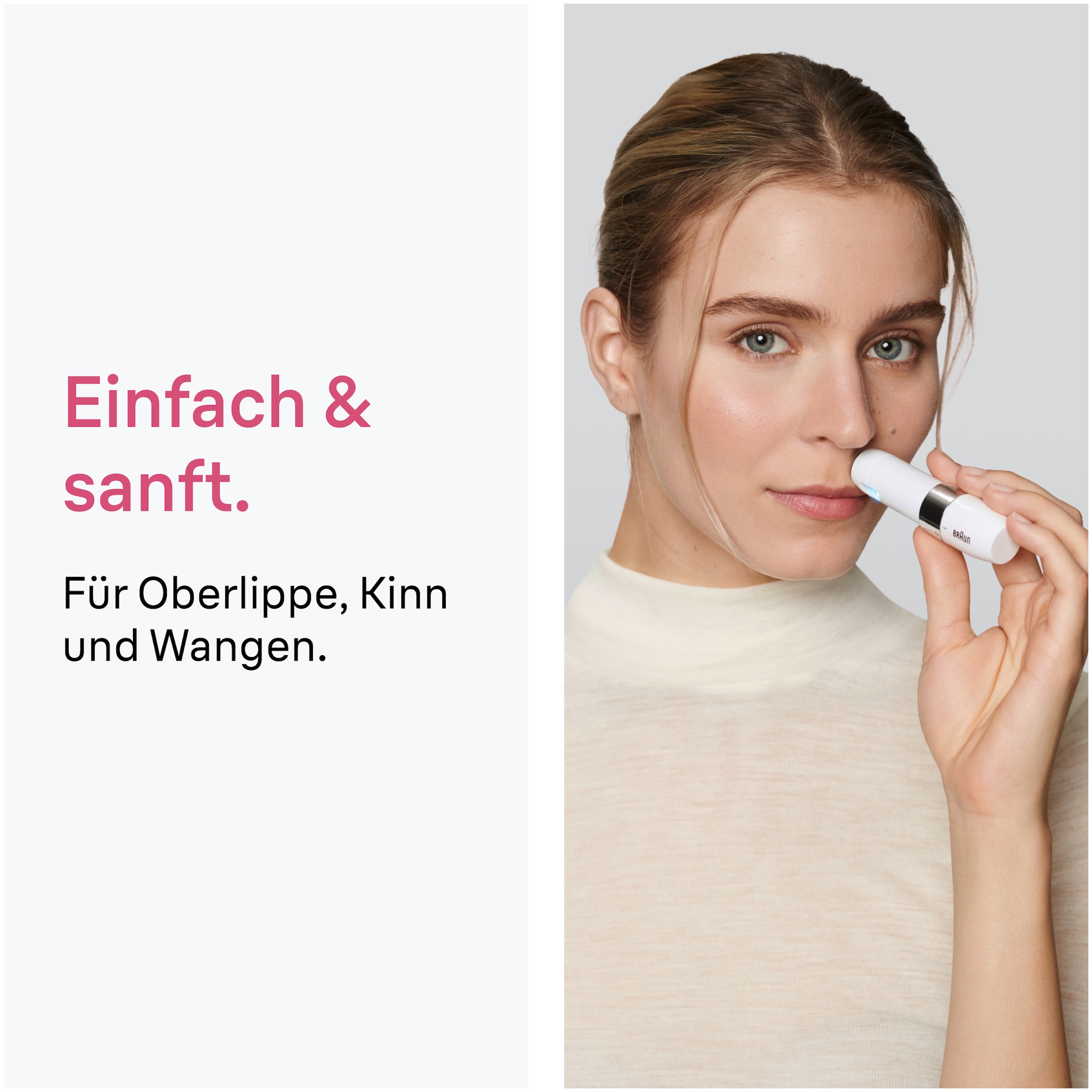 Braun Elektrogesichtshaarentferner »FS1000« 1 Stk. Aufsätze Mini-Gesichtsrasierer, Elektrischer Rasierer, Schnell & Sanft, Weiß