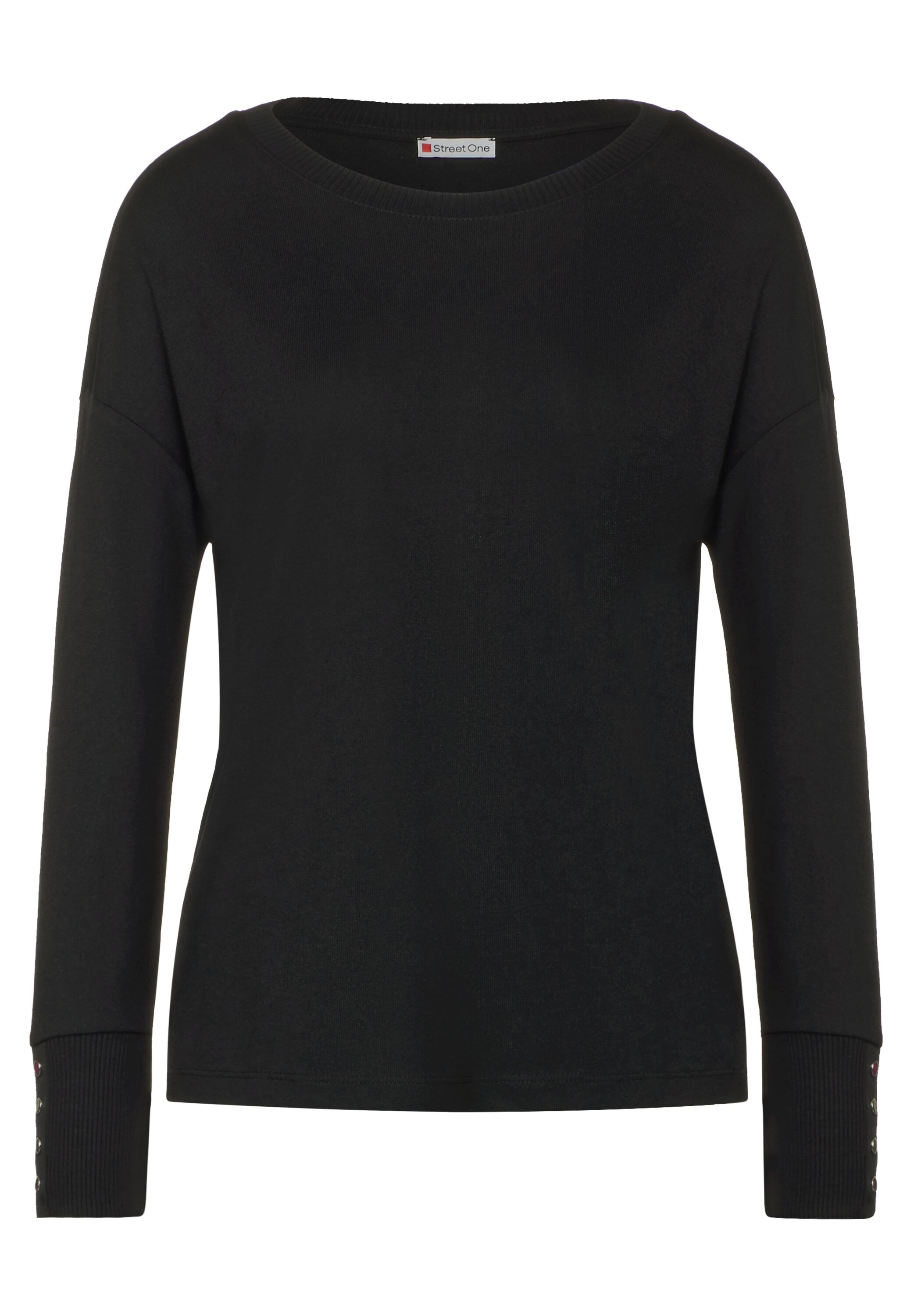 STREET ONE Langarmshirt »LTD QR Rib Neck«, mit U-Boot-Ausschnitt