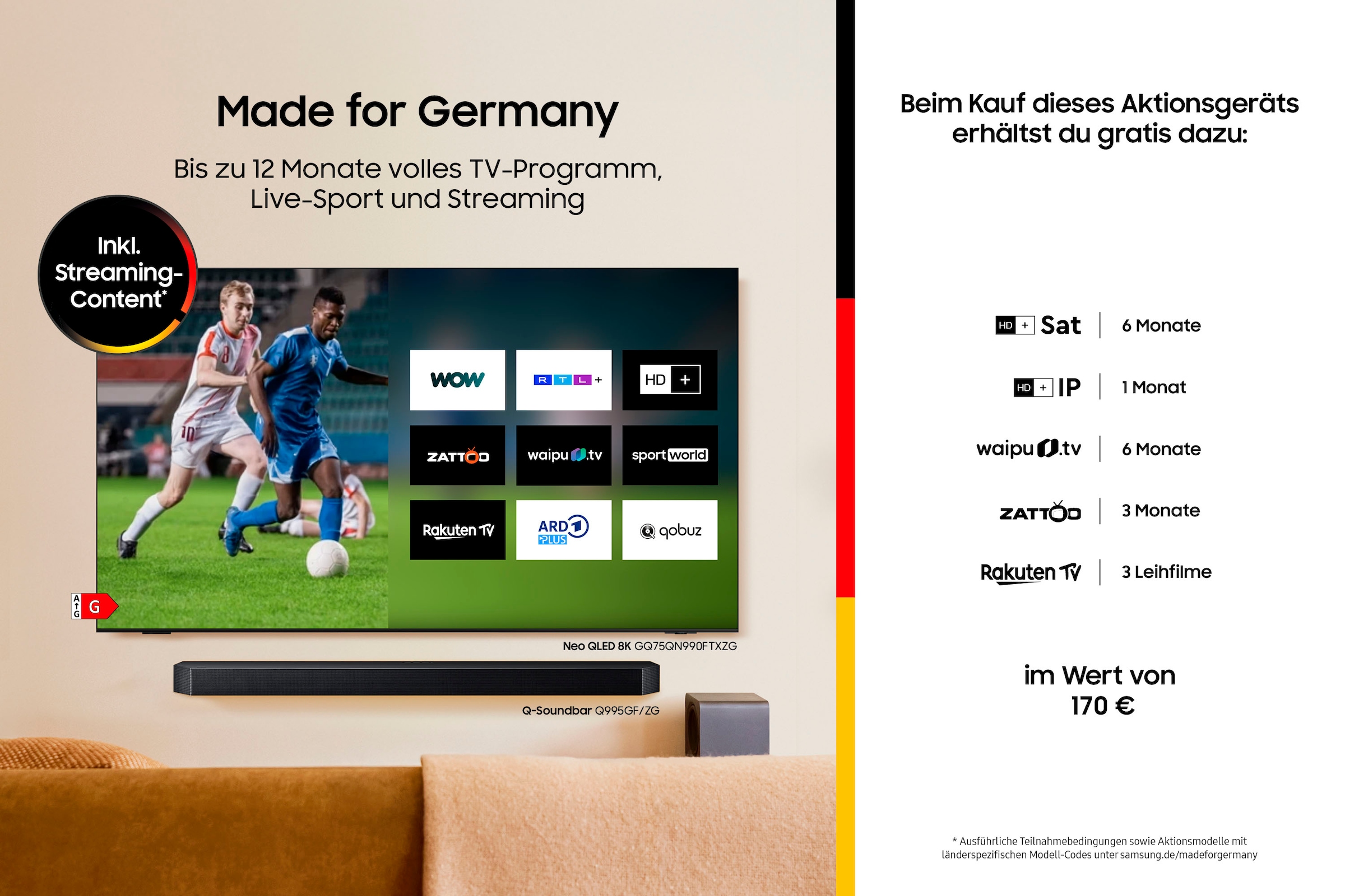 Samsung LED-Fernseher »GU65U7099FU« 163 cm/65 Smart-TV Crystal UHD, Q-Symphony, Dolby Surround Sound, Triple Tuner, Smart-Hub