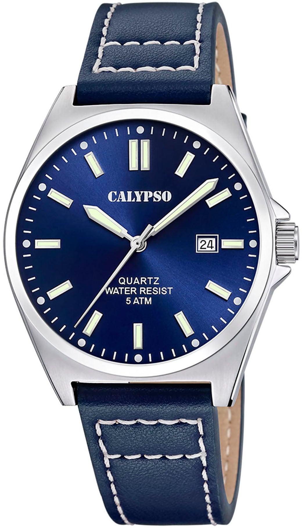 CALYPSO WATCHES Quarzuhr »Basic«, Armbanduhr, Herrenuhr, Lederarmband, analog, Tag