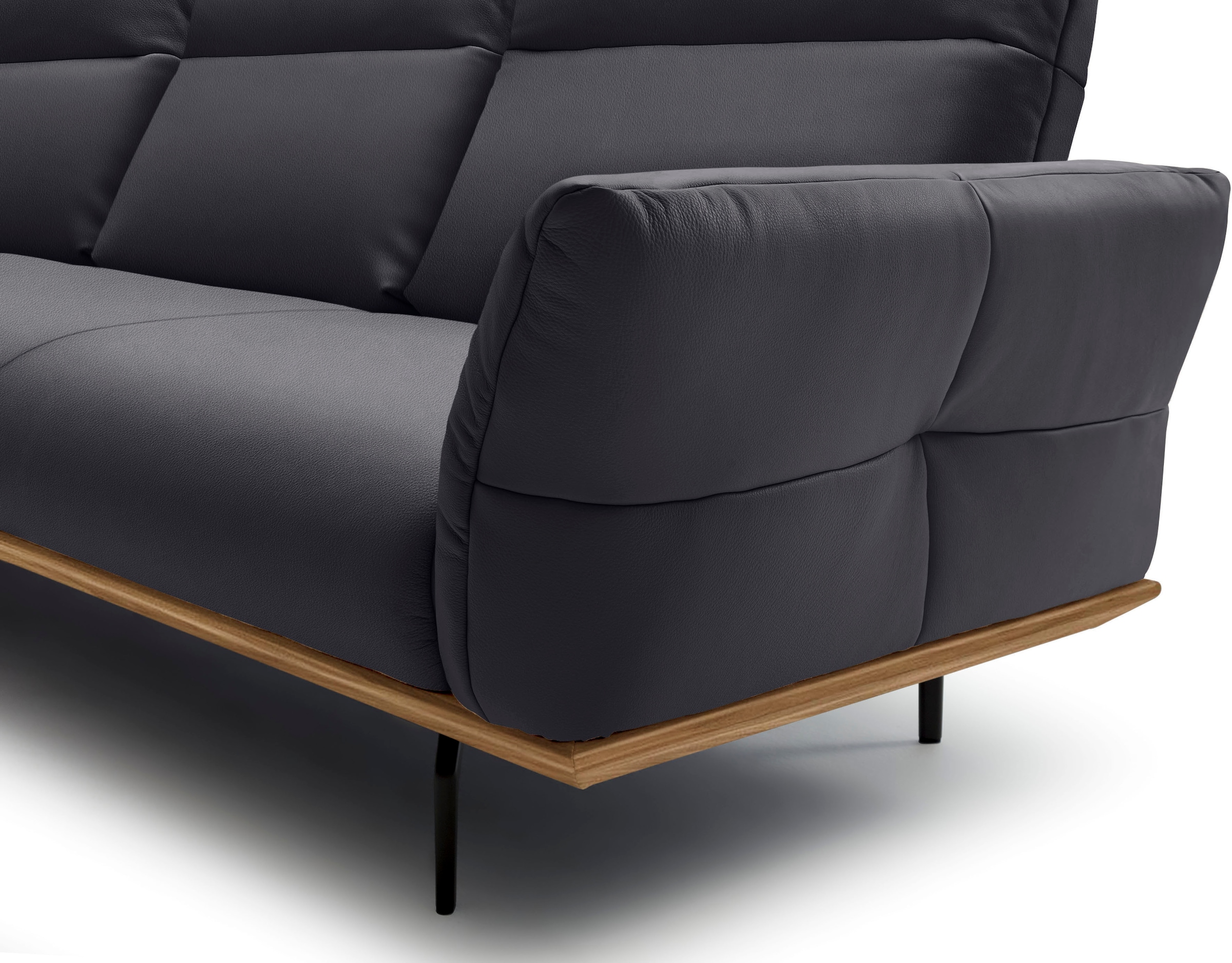 Creation BY ROLF BENZ Ecksofa »CR.460«, Sockel in Nussbaum, Winkelfüße in Umbragrau, Breite 318 cm