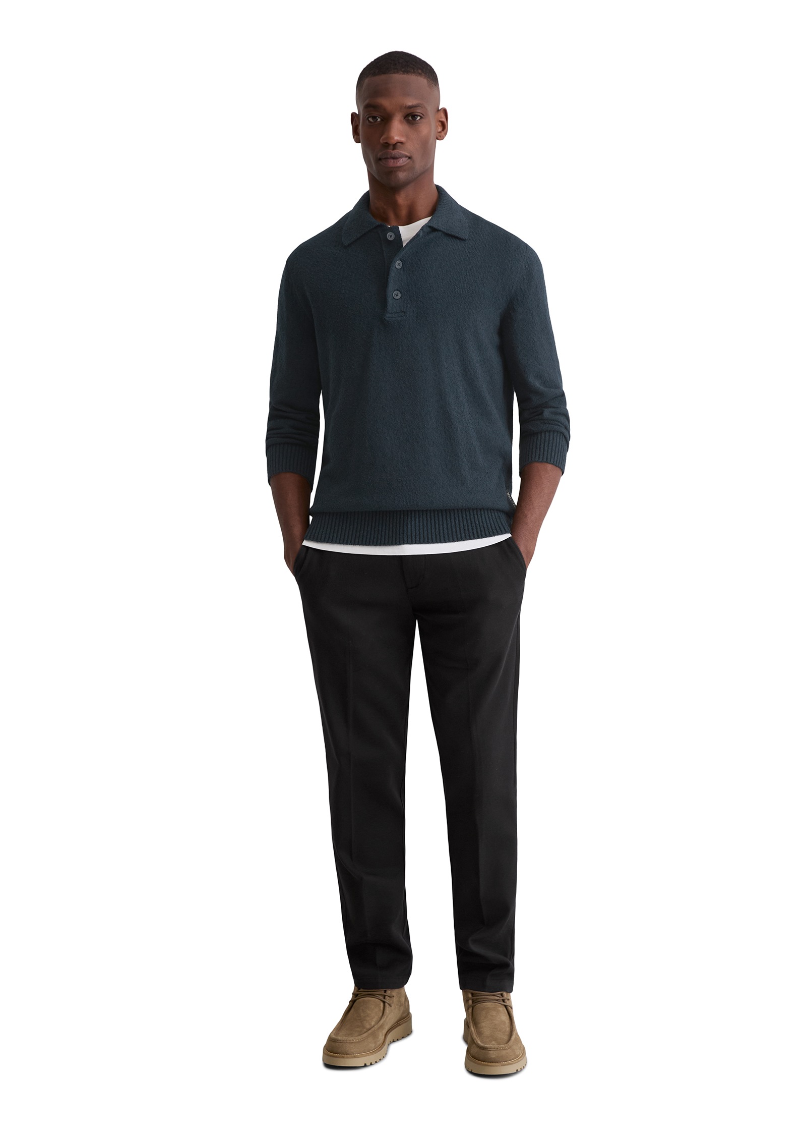 Marc O'Polo Polokragenpullover »regular fit aus Bio-Baumwoll-Bouclé«