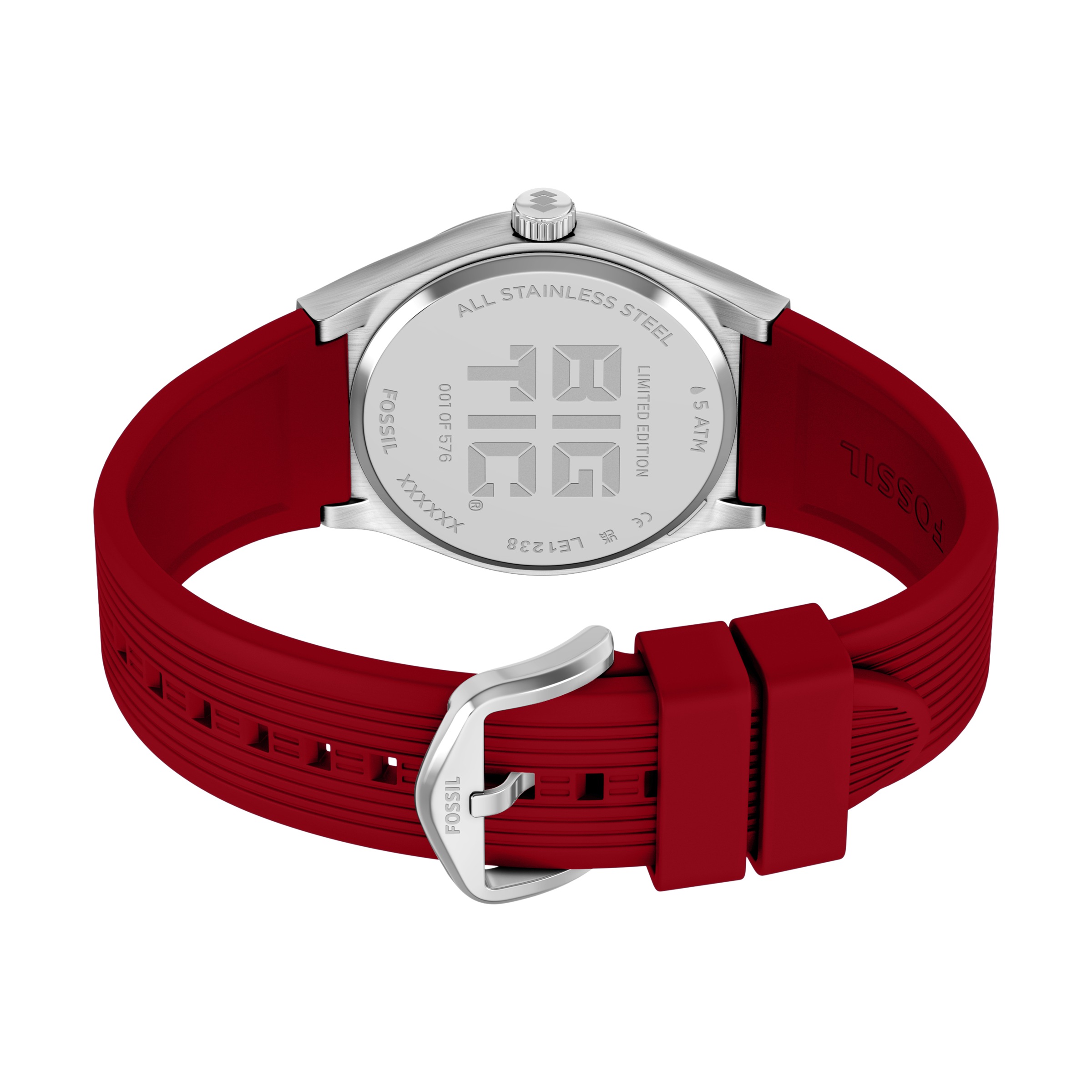 Fossil Quarzuhr »World Flags Big Tic« Armbanduhr, Herrenuhr, Silikonarmband, analog, digital
