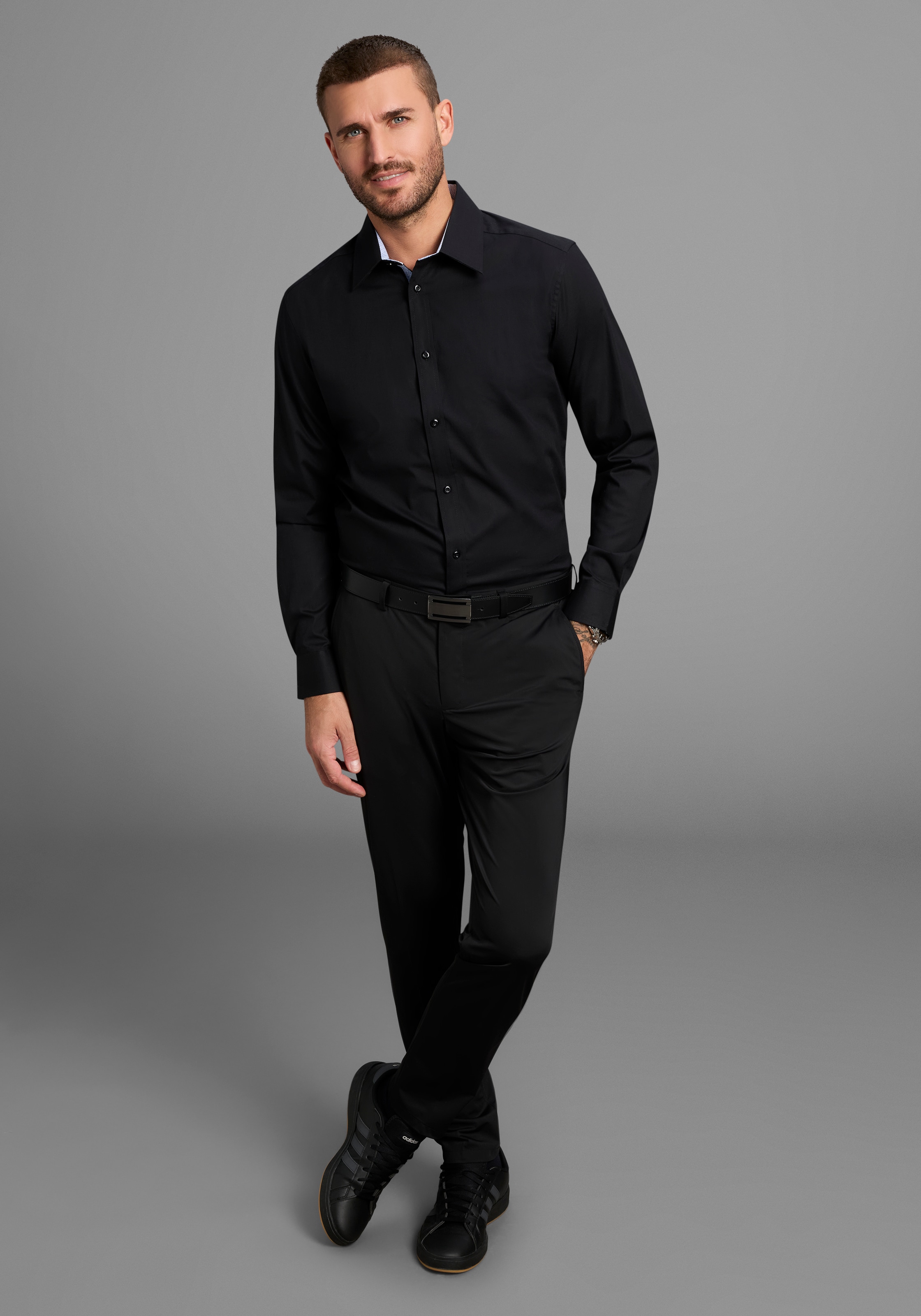 Bruno Banani Langarmhemd »elastische Baumwollqualität«, für maximale Bewegungsfreiheit durch Stretch
