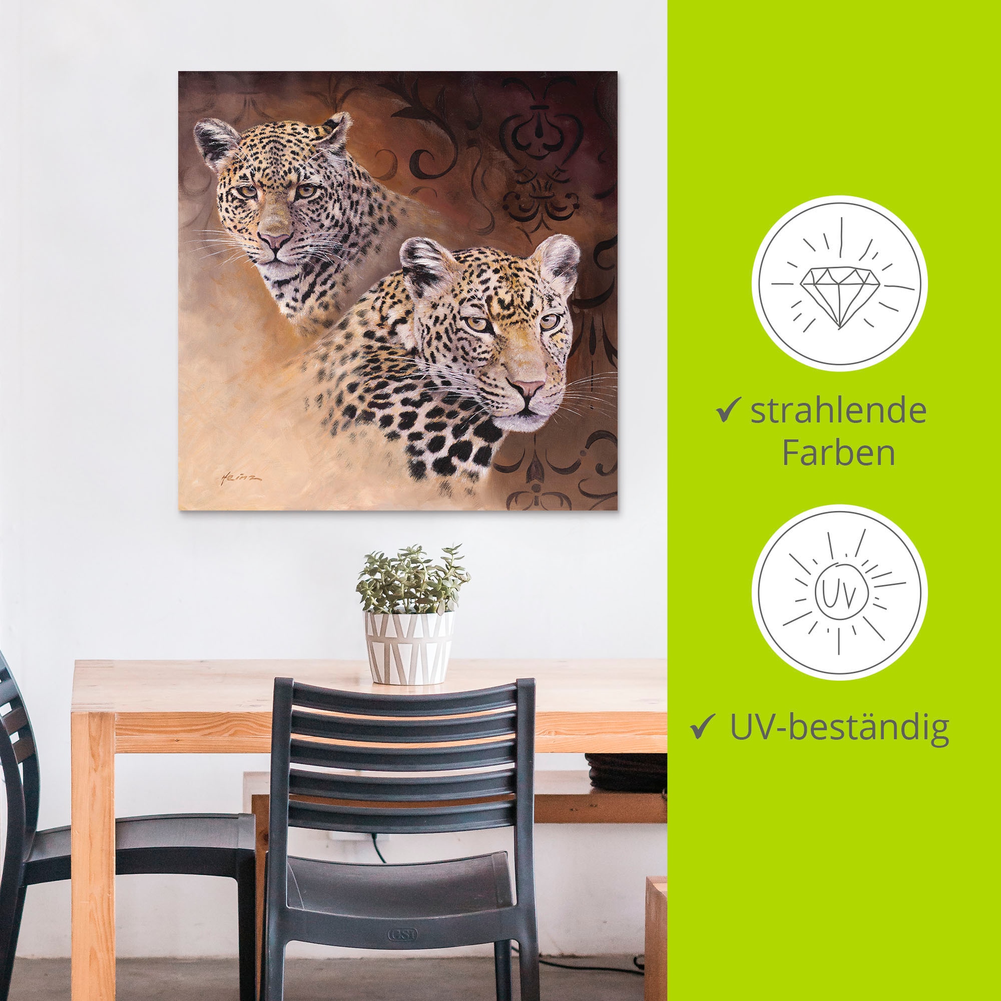 Artland Wandbild »Leoparden«, Wildtiere, (1 St.), als Alubild, Outdoorbild, Leinwandbild, Poster in verschied. Größen