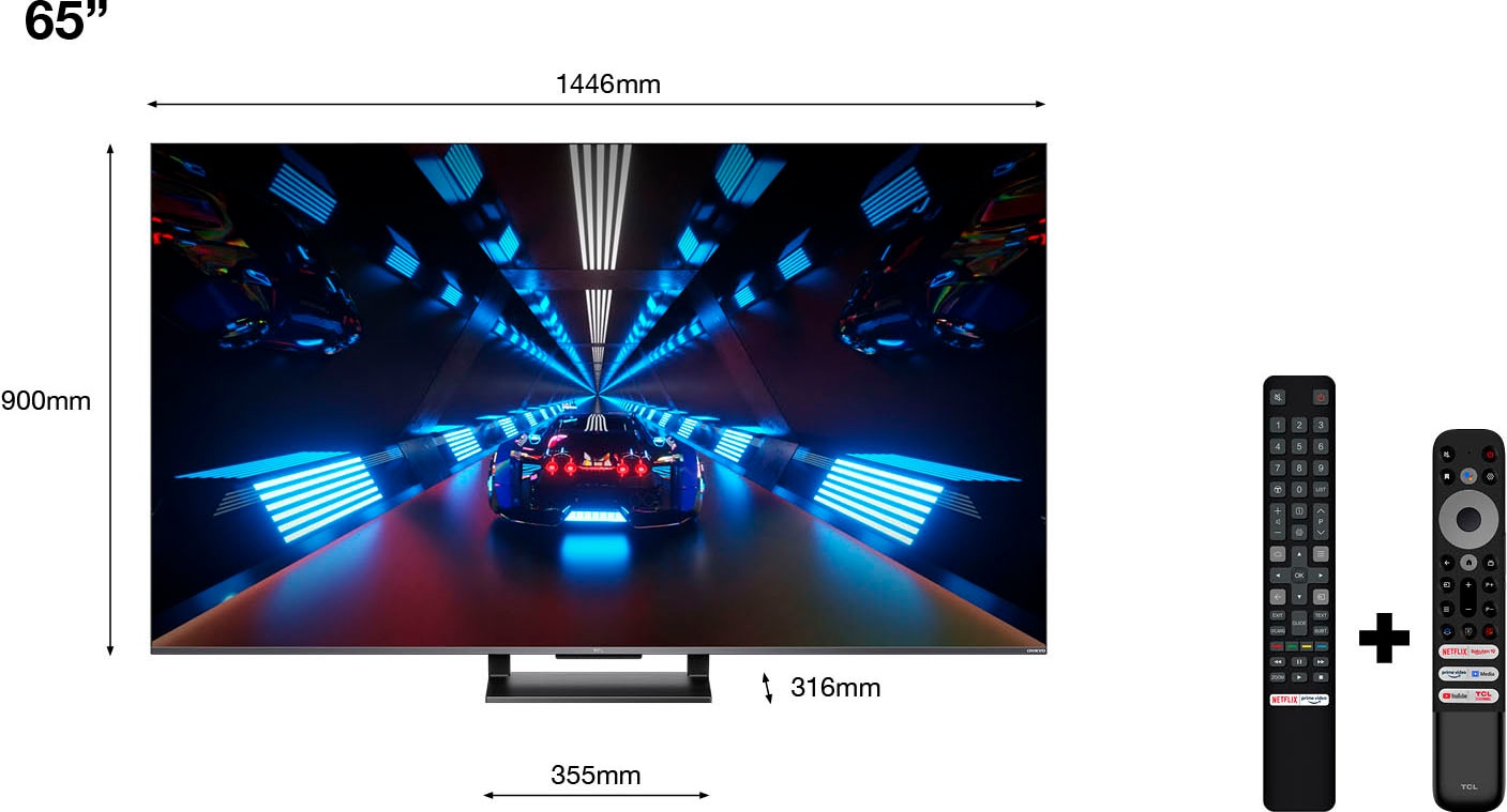 Smart-TV-Google 4K HDMI jetzt ONKYO-Sound kaufen 164 2.1, Dolby Atmos, »65C731X1«, HDR bei HD, cm/65 Metallgehäuse, QLED-Fernseher TV, OTTO Pro, Ultra TCL 4K Zoll,