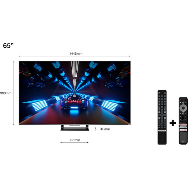 TCL QLED-Fernseher »65C731X1«, 164 cm/65 Zoll, 4K Ultra HD, Smart-TV-Google  TV, 4K HDR Pro, Dolby Atmos, HDMI 2.1, Metallgehäuse, ONKYO-Sound jetzt  kaufen bei OTTO
