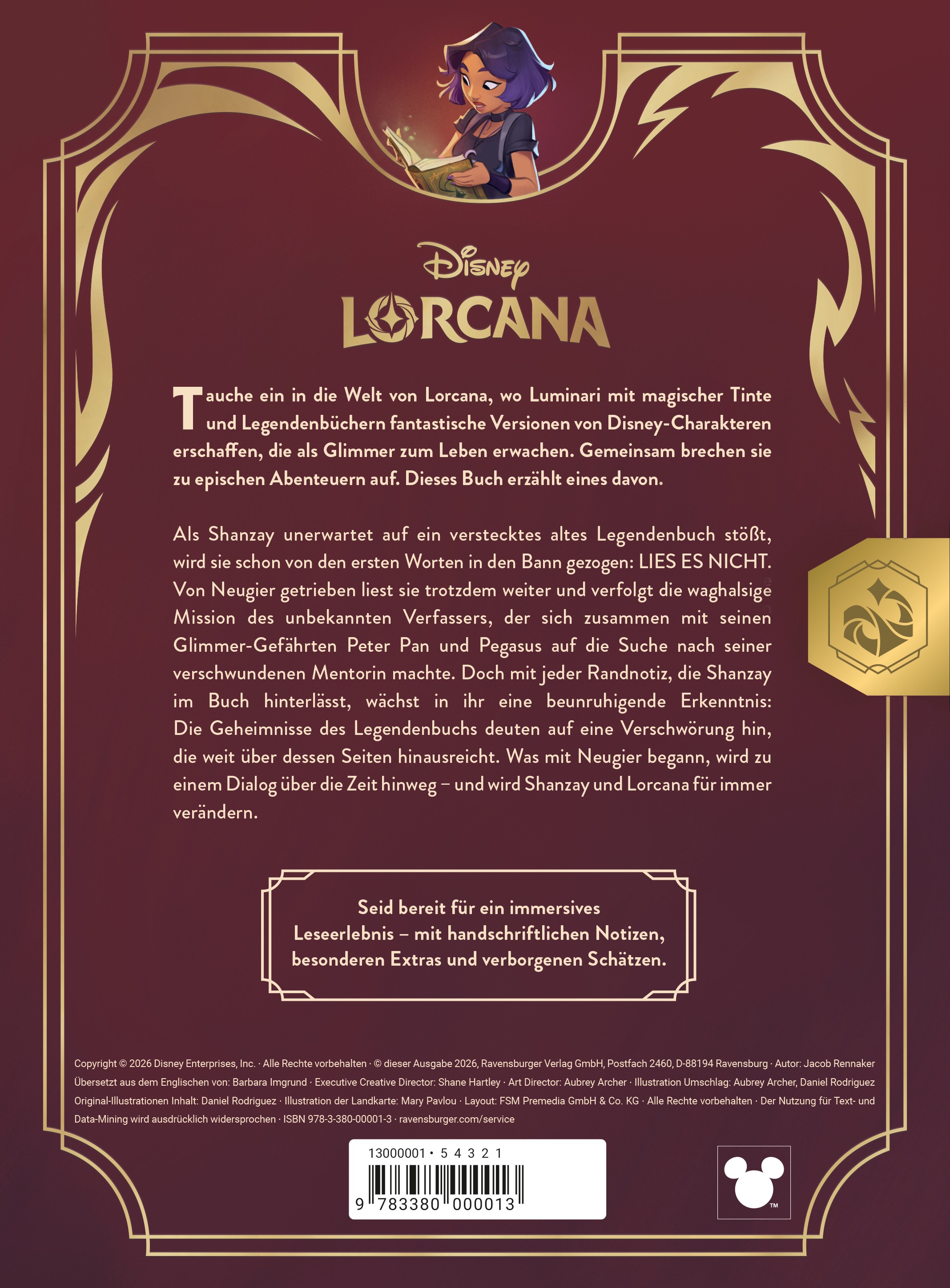 Ravensburger Kinderbuch »Disney Lorcana - Quest of Wonders. Legendenbuch eines Luminari« Made in Germany