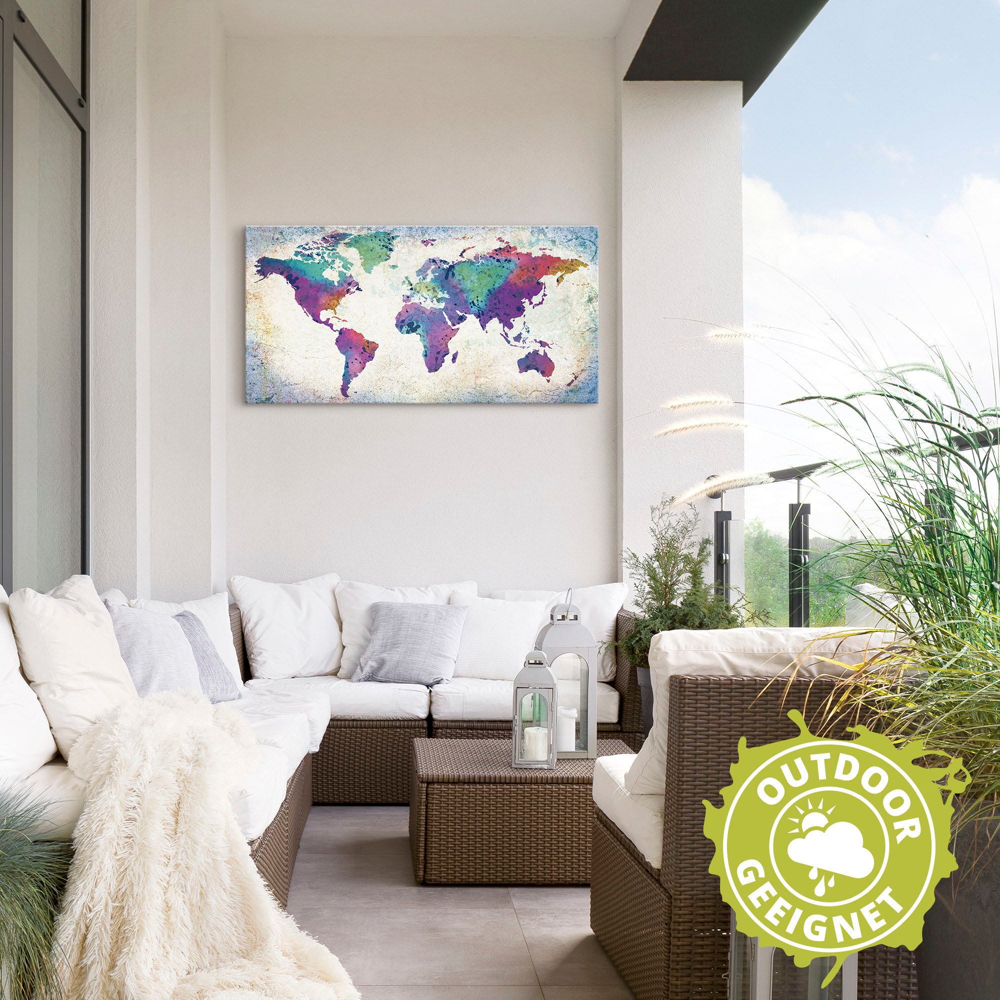 Artland Wandbild »bunte Weltkarte«, Land- & Weltkarten, (1 St.), als  Alubild, Leinwandbild, Wandaufkleber oder Poster in versch. Größen im OTTO  Online Shop