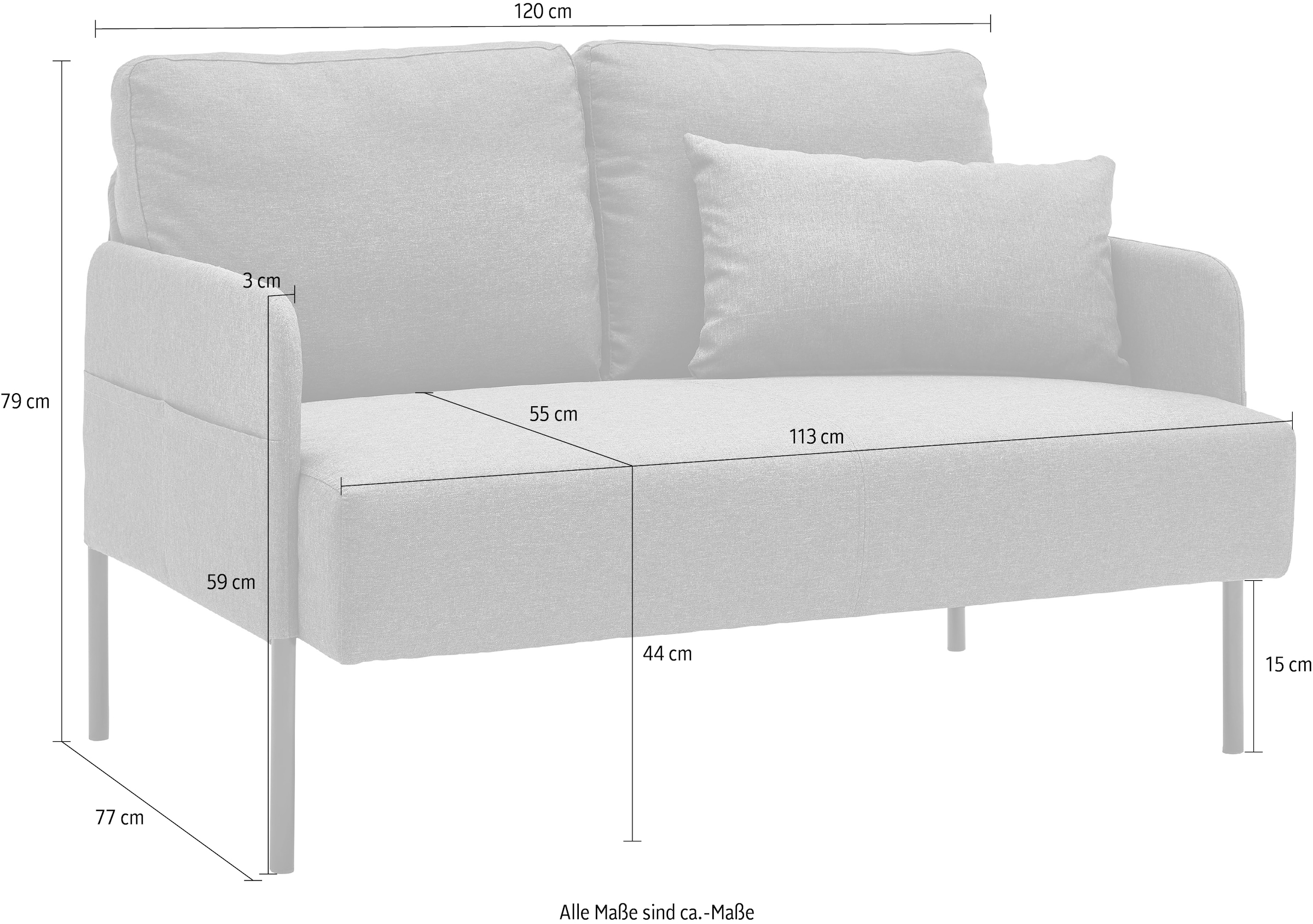 Sofa »Glenn«, Seitentasche, Wellenunterfederung Rückenkissen Shop Online mit home ATLANTIC OTTO und collection