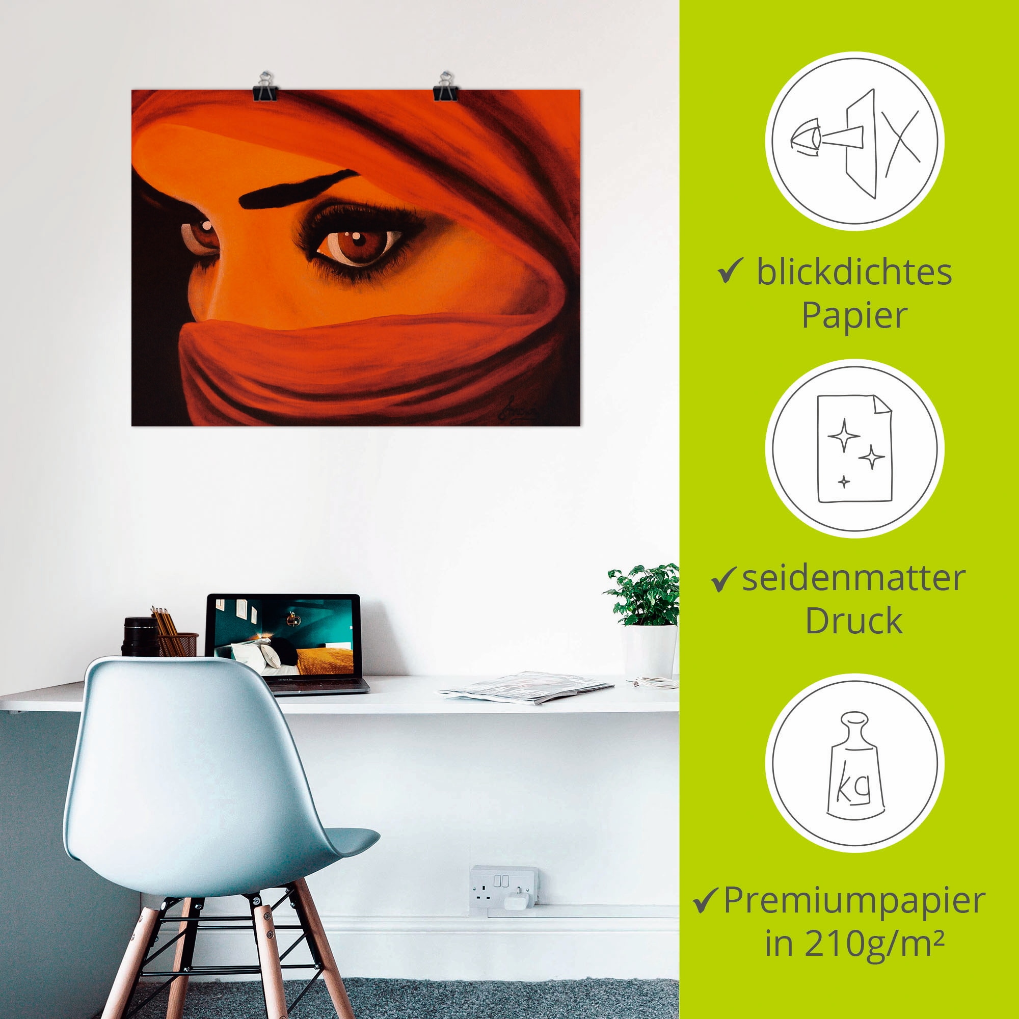 Artland Wandbild »Tuareg-Die von Gott Verlassene«, Frau, (1 St.), als Leinwandbild, Poster in verschied. Größen