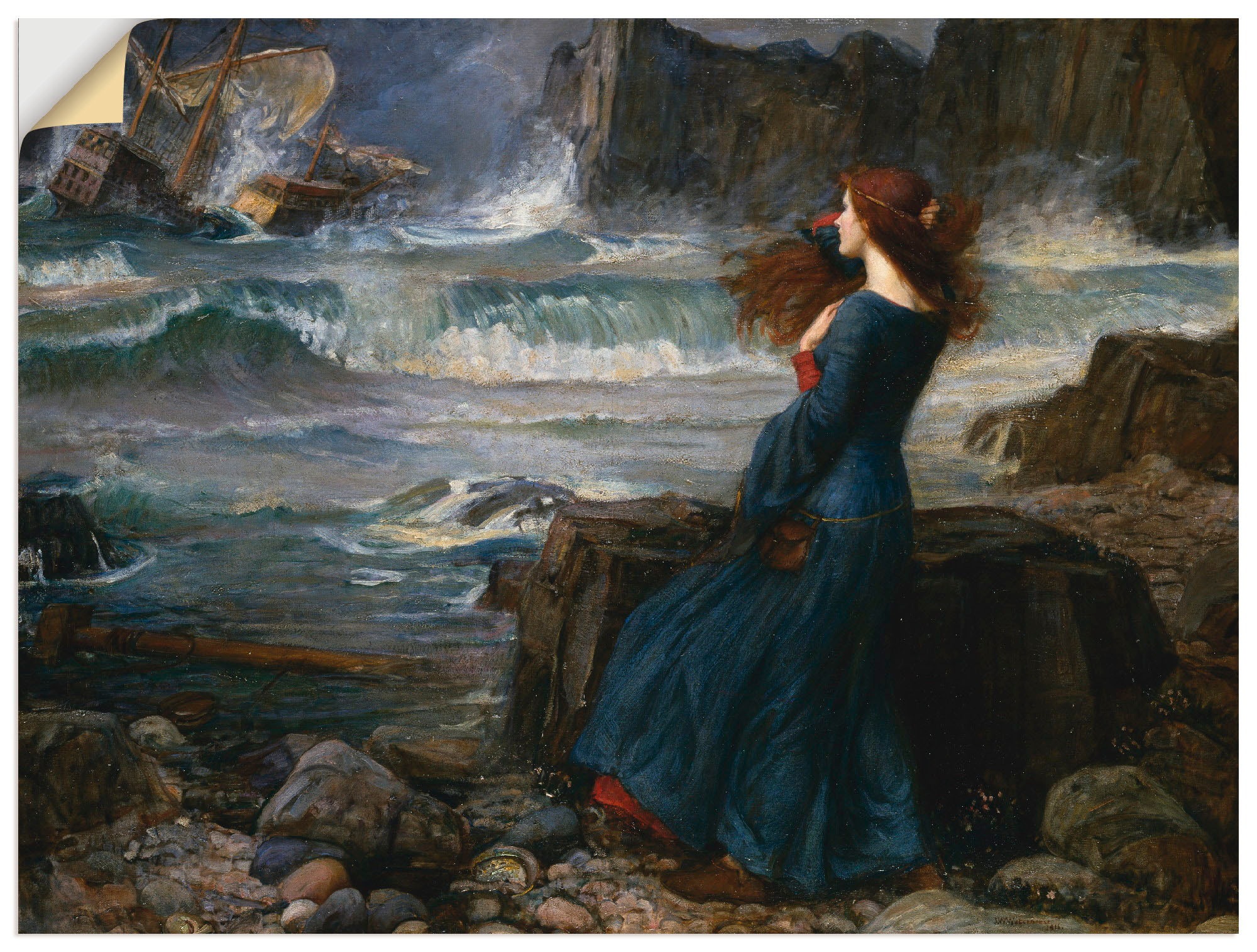 Artland Wandbild »Der Sturm I«, Frau, (1 St.), in vielen Größen & Produktarten -Leinwandbild, Poster, Wandaufkleber / Wandtattoo auch für Badezimmer geeignet