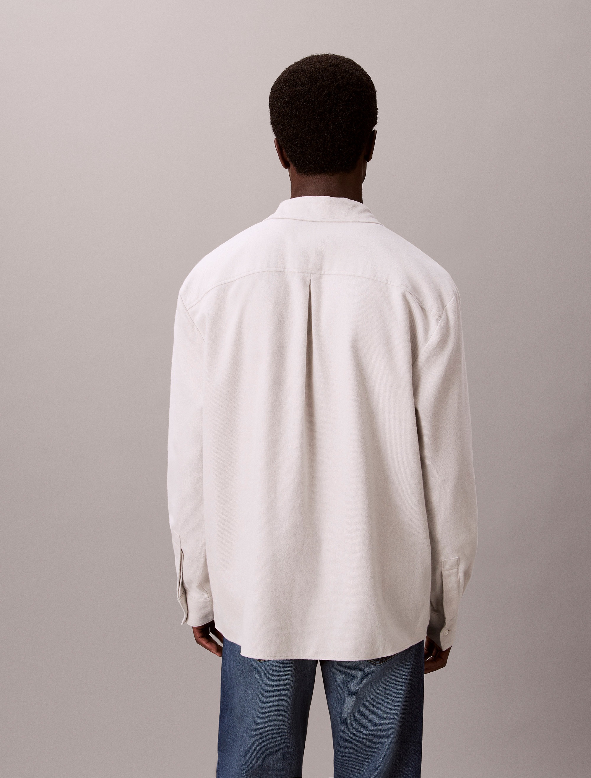 Calvin Klein Flanellhemd »LS MELANGE FLANNEL EASY SHIRT«, Mit Rundhalsausschnitt, regular fit