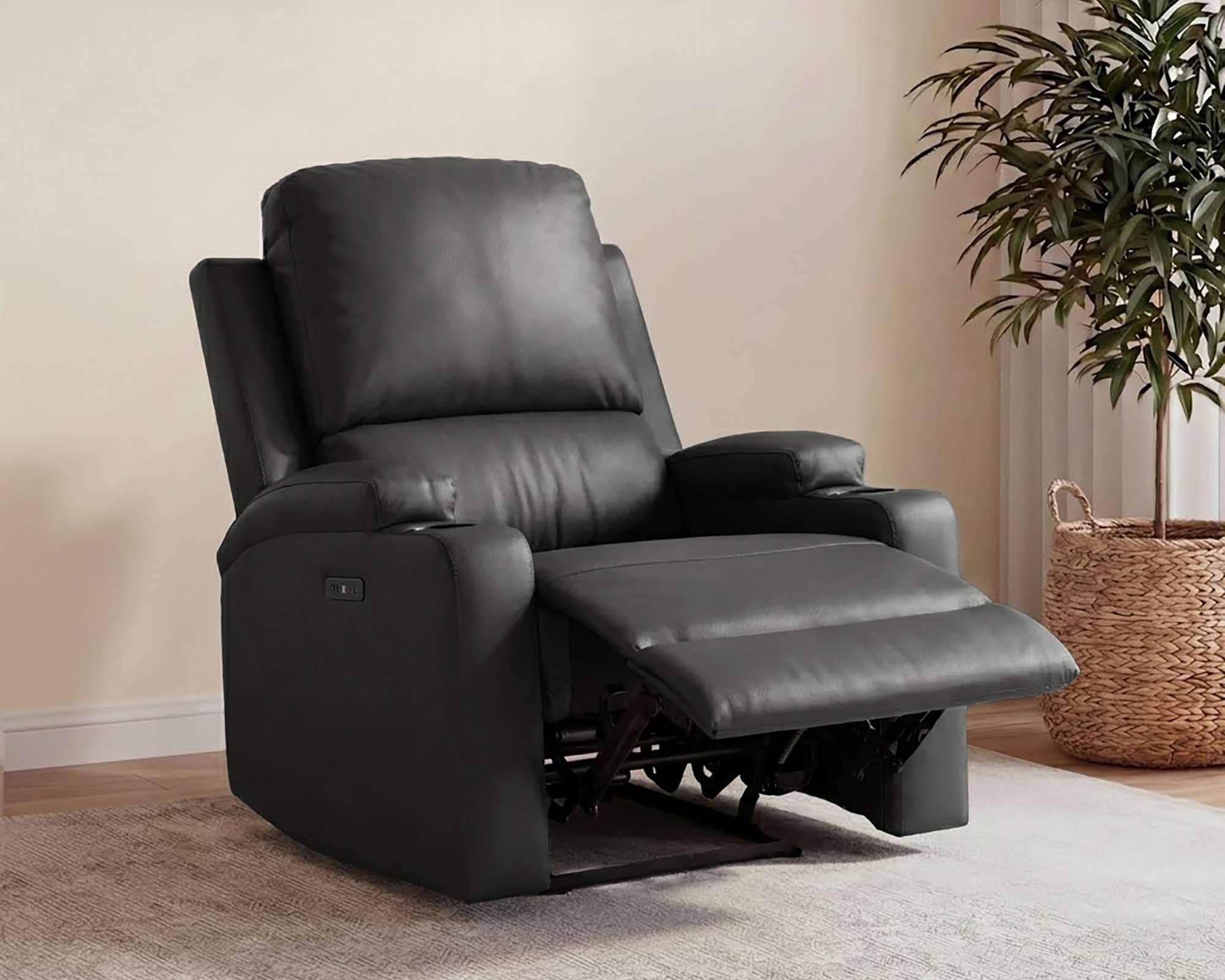 OTTO home Relaxsessel »NAPORI Lederoptik, Kinosessel, Multimedia-Sessel« TV-Sessel mit manueller u elektrischer Relaxfunktion u. Getränkehalter