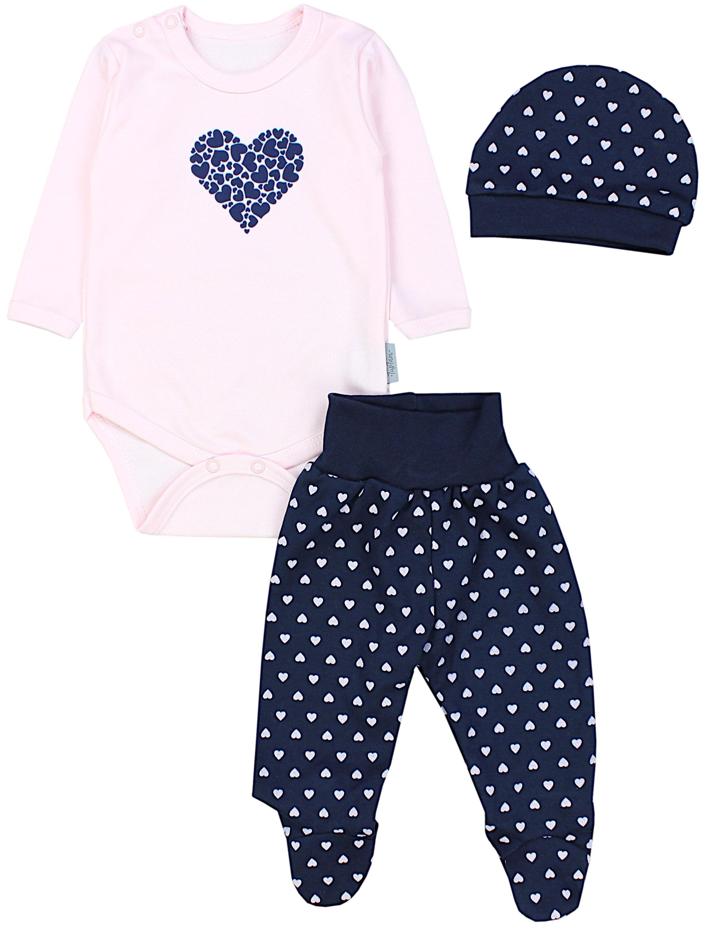 TupTam Langarmbody »Set Baby Bekleidungsset Langarmbody Hose Mütze3 teilig«