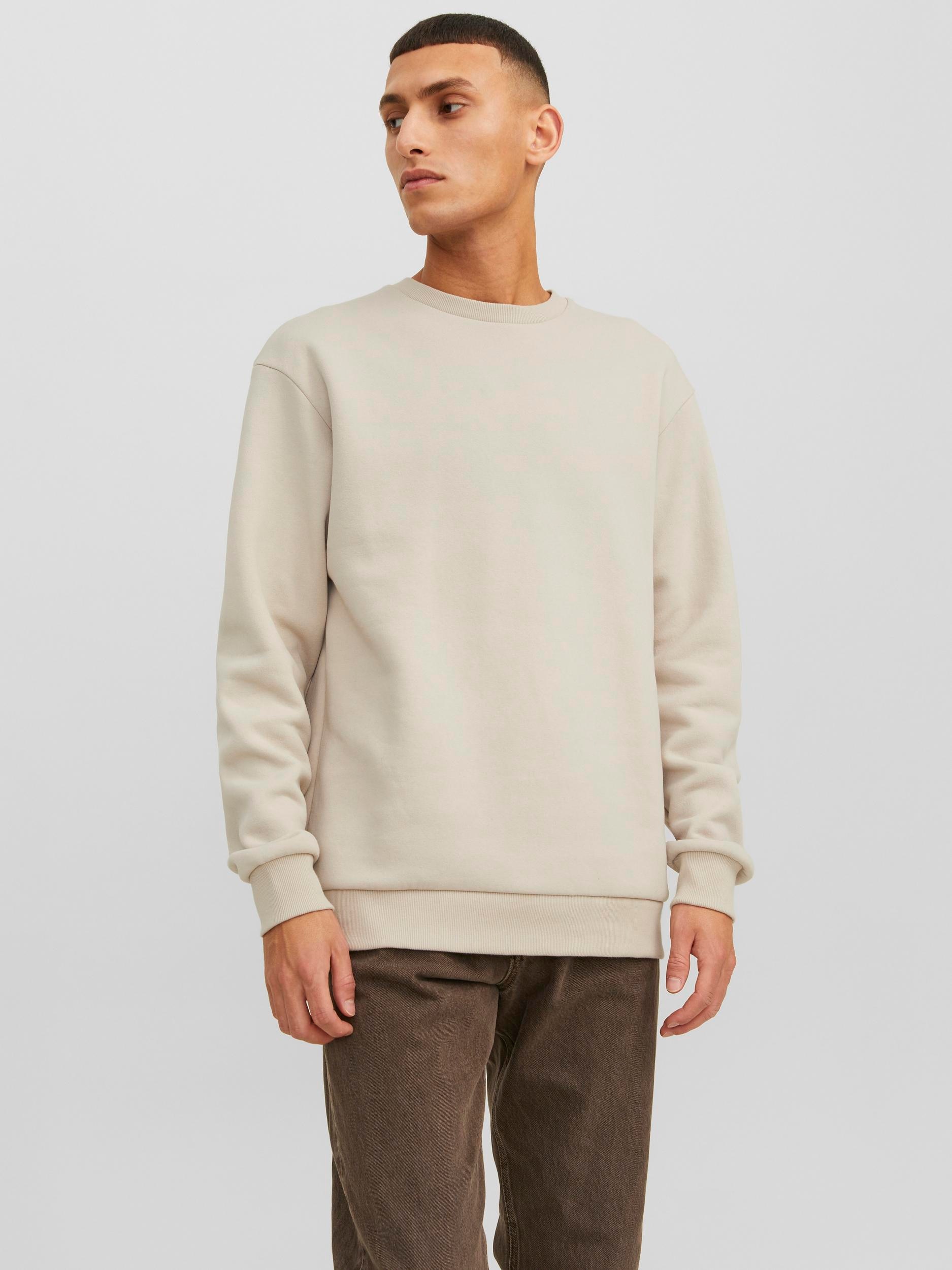 Jack & Jones Sweatshirt »JJEBRADLEY  mit Rippbündchen für Alltag und Freizeit«, Materialmix, relaxed fit
