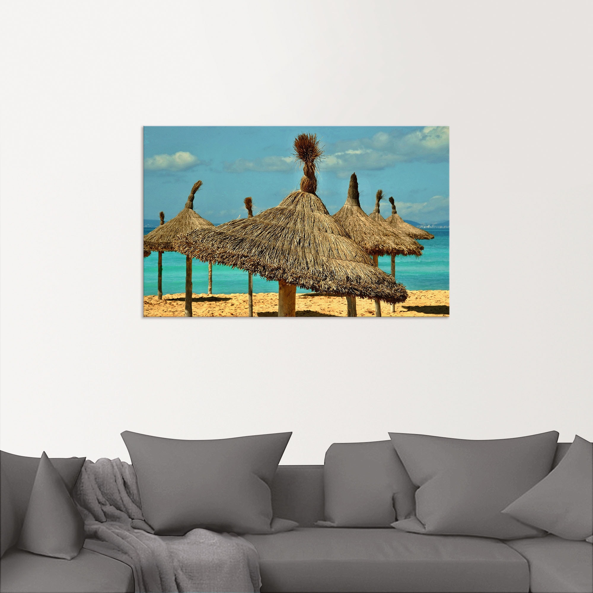 Artland Wandbild »Sonnenschirme am Sytrand von Arenal«, Strandbilder, (1 St.), als Alubild, Leinwandbild, Wandaufkleber oder Poster in versch. Größen