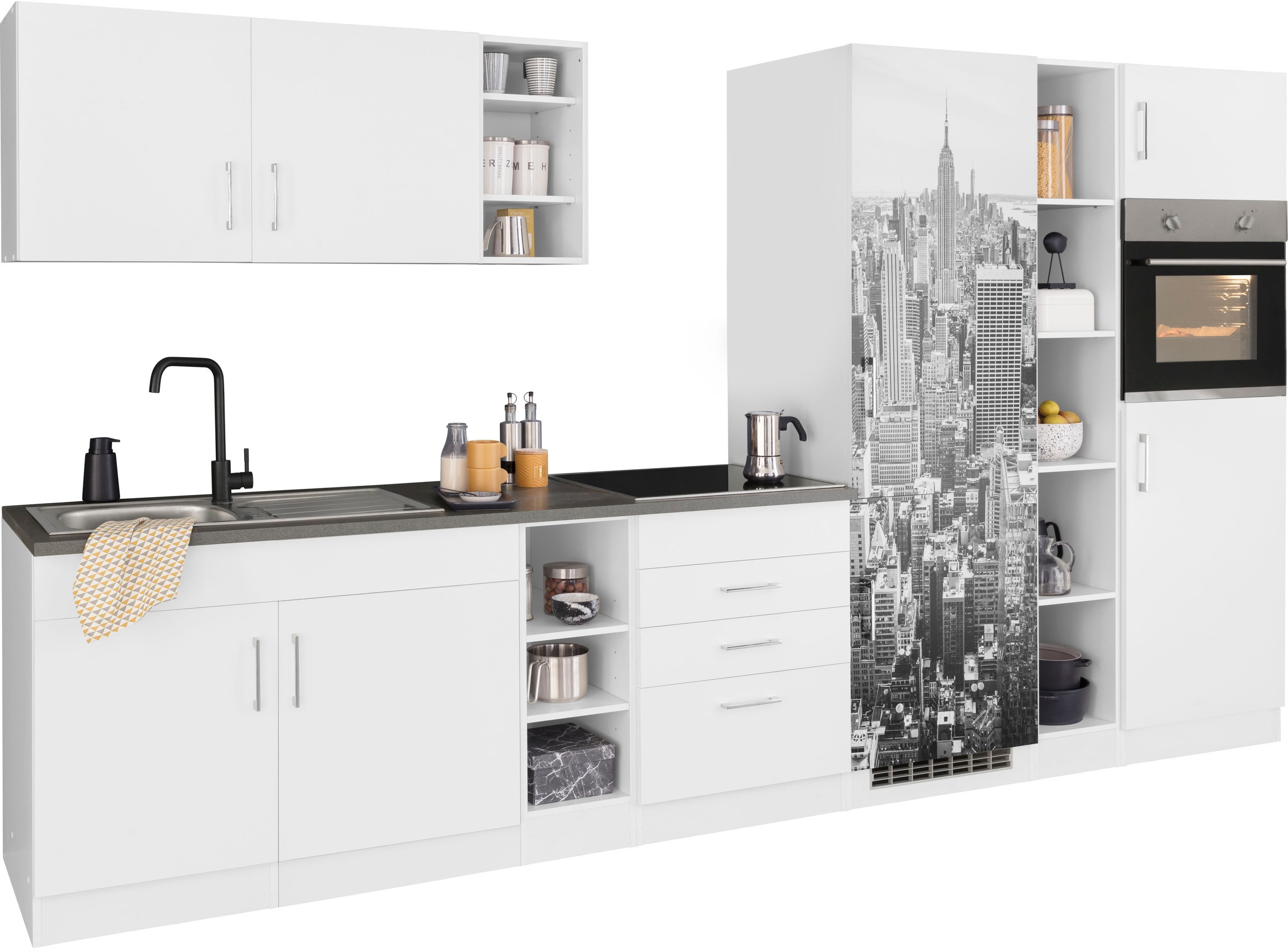 KOCHSTATION Küchenzeile »KS-Paris«, ohne E-Geräte, Breite 340 cm