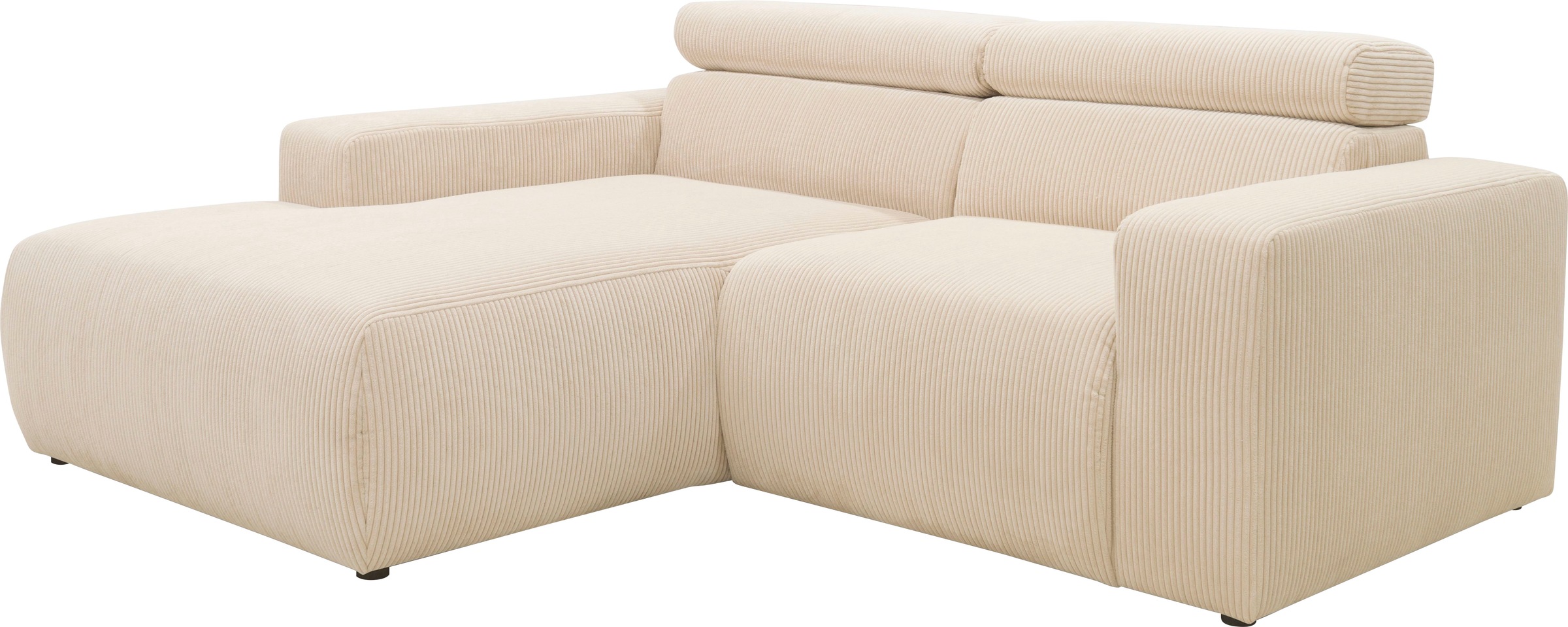DOMO collection Ecksofa »Brandon B/T/H: 214/100/80 cm, L-Form«, Cord, creme