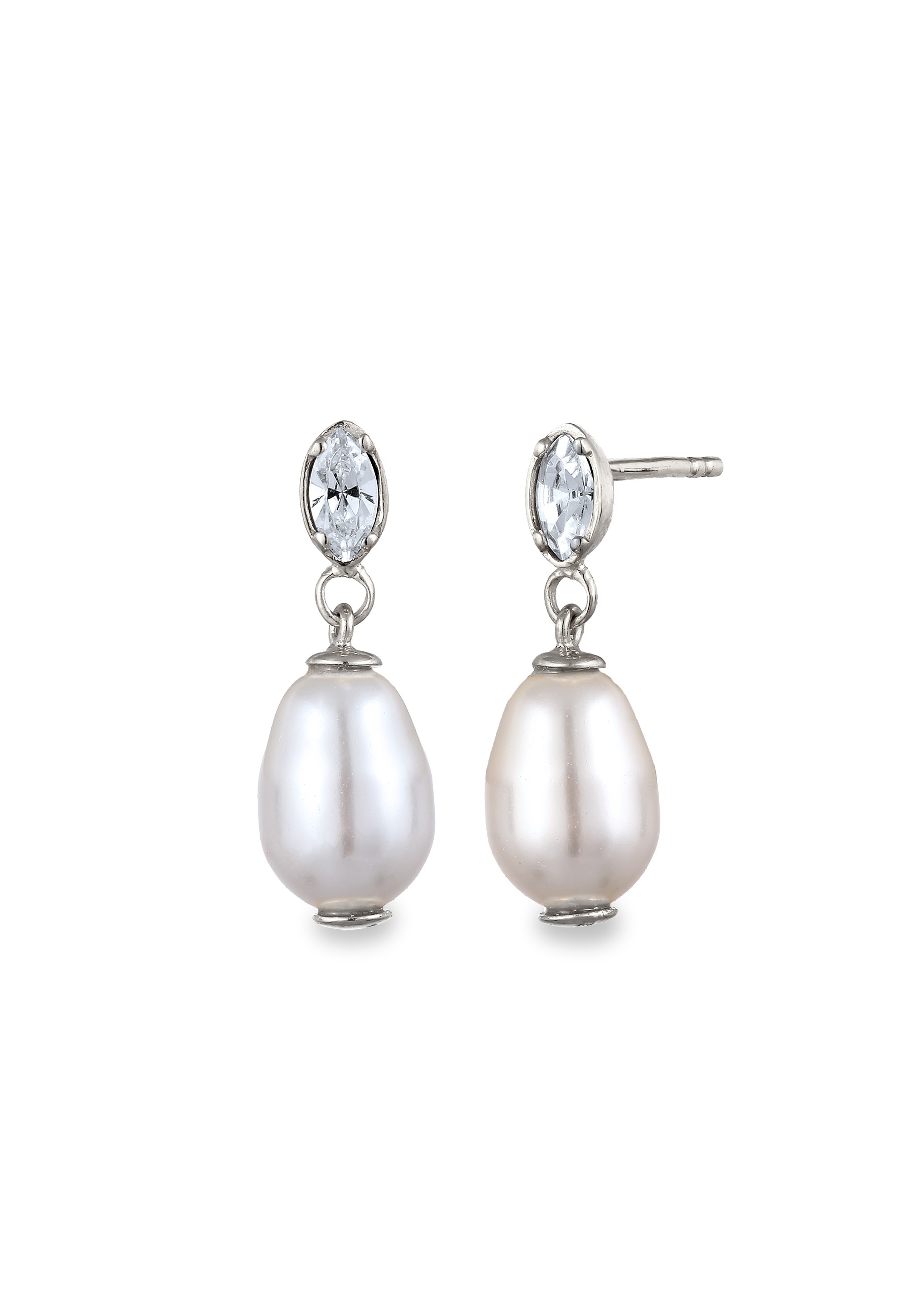 Elli Paar Ohrstecker »Ohrringe Ohrstecker Synthetische Perle Weiß 925 Sterling Silber«